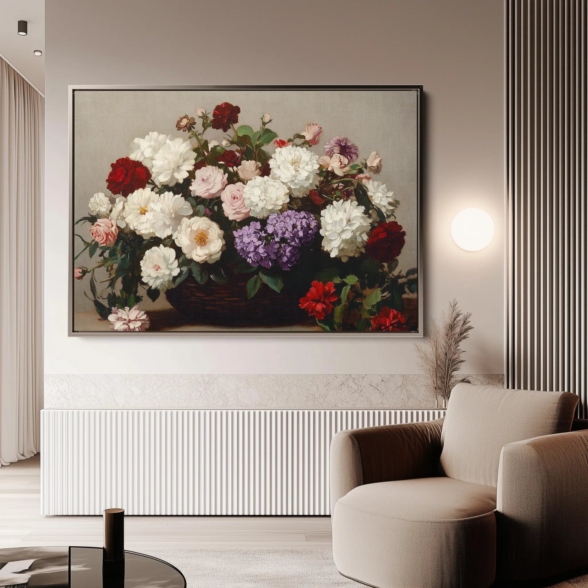 Floral 1160 Canvas Art 60 x 40 cm / Black
