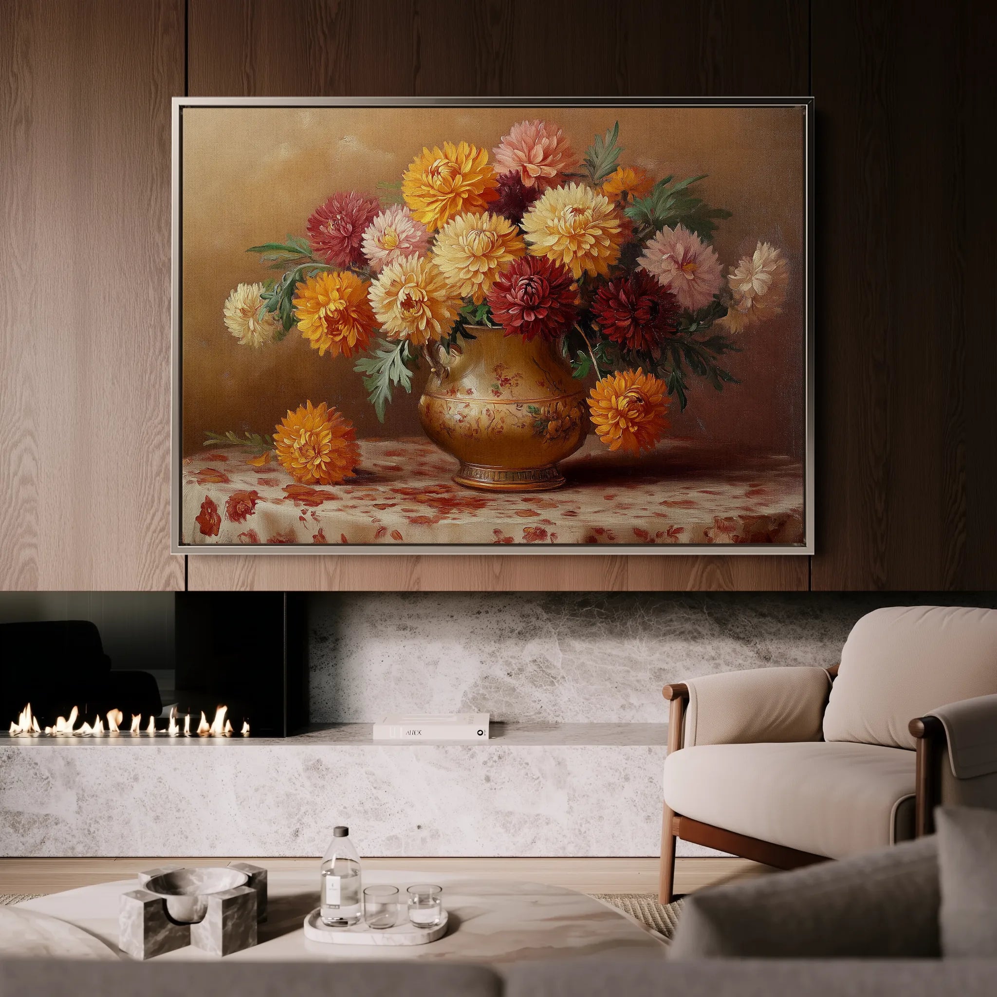 Floral 1164 Canvas Art 60 x 40 cm / Black