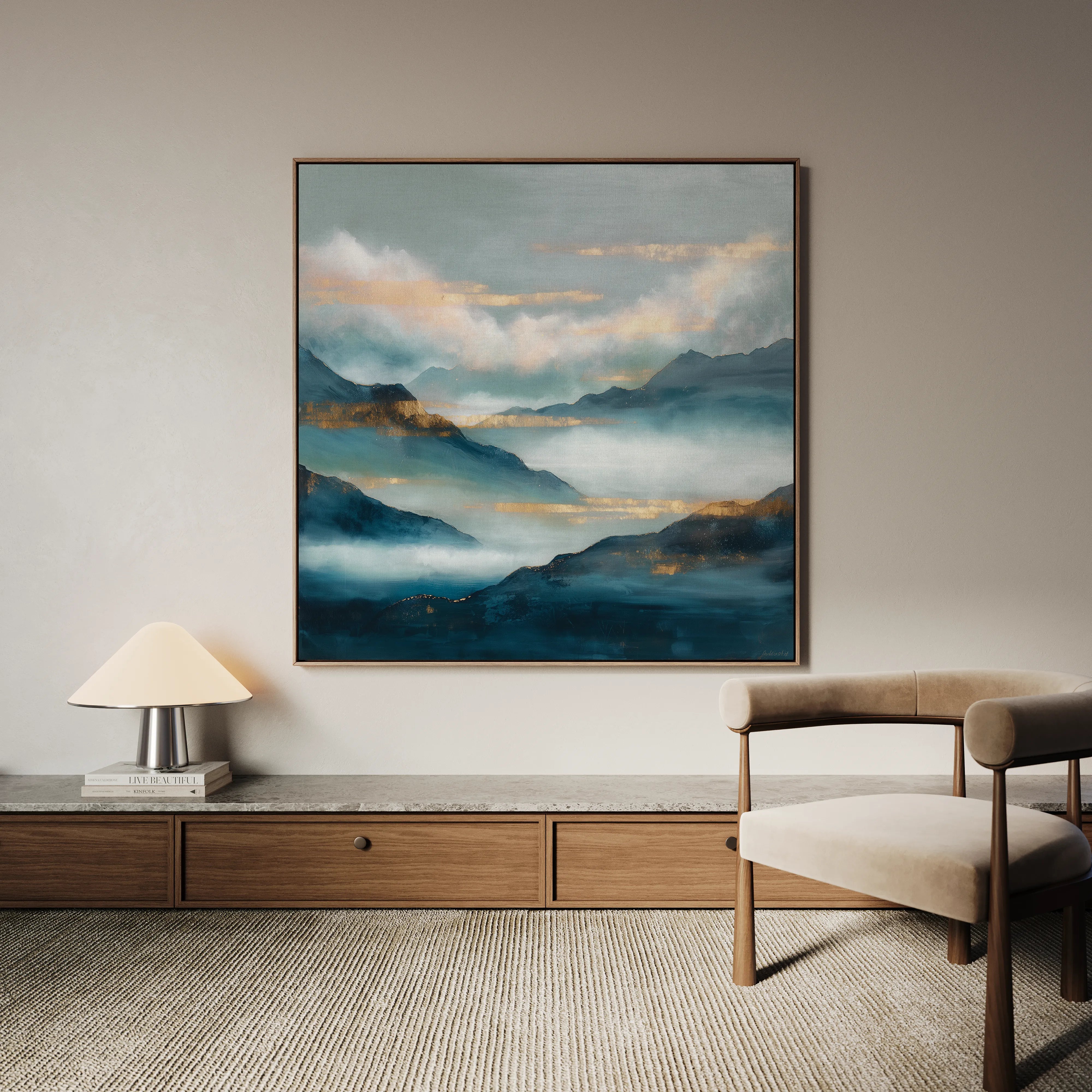 Abstract 1165 Canvas Art 60 x 60 cm / Black