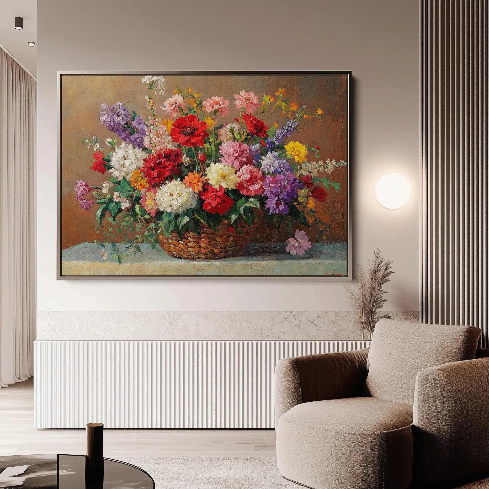 Floral 1166 Canvas Art 60 x 40 cm / Black