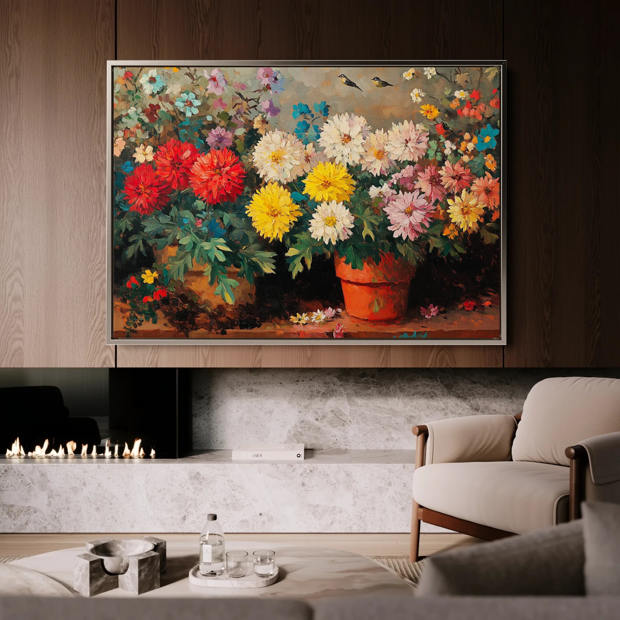 Floral 1167 Canvas Art 60 x 40 cm / Black