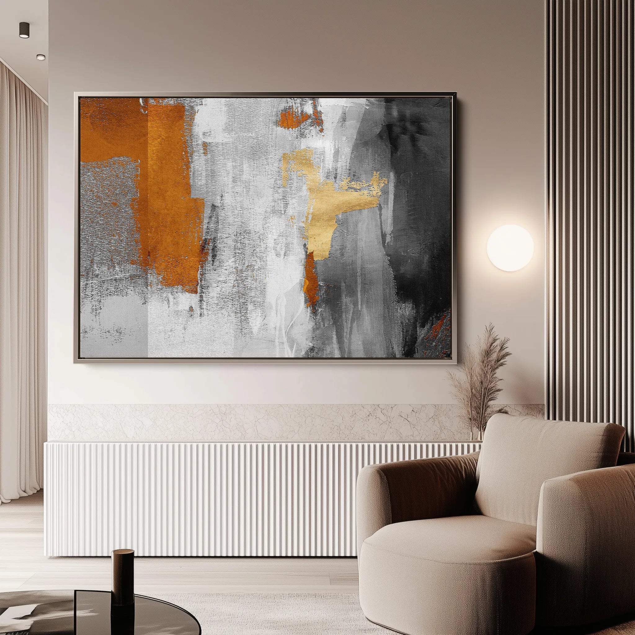 Abstract 117 Canvas Art 60 x 40 cm / Black