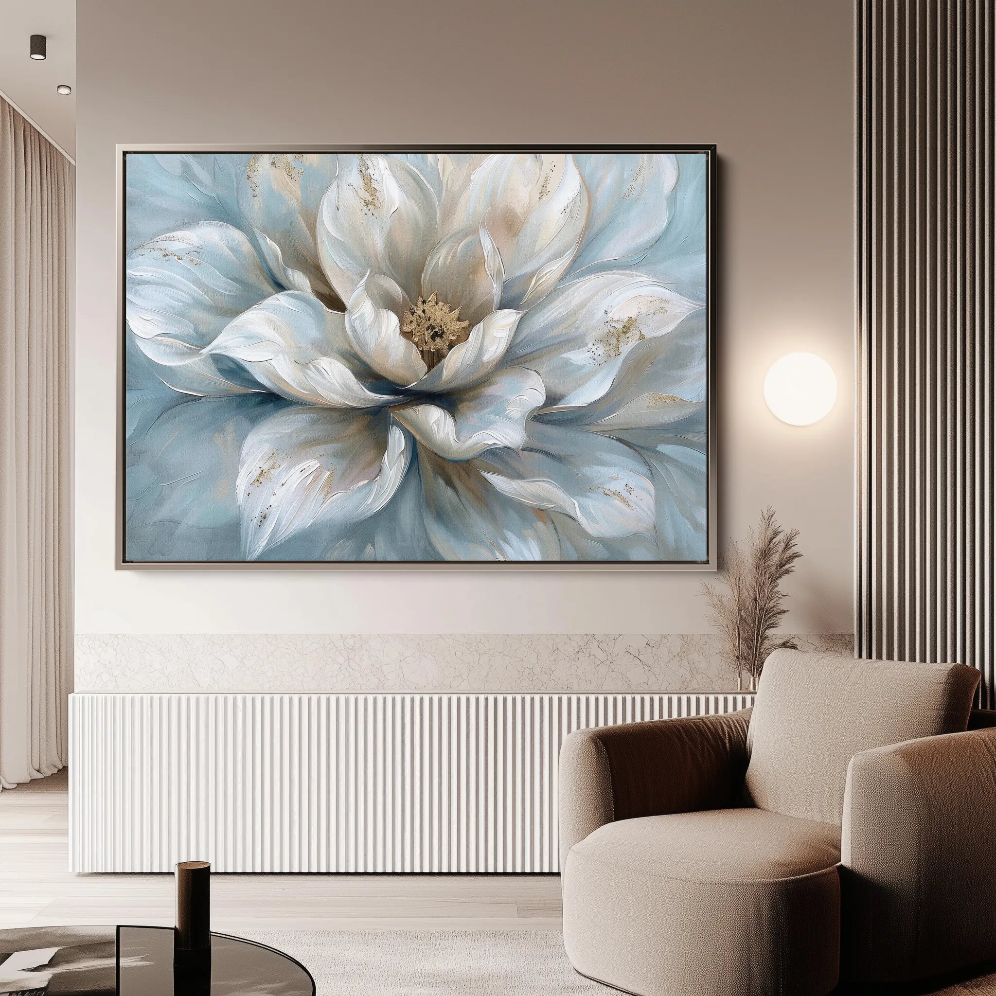 Floral 117 Canvas Art 60 x 40 cm / Black