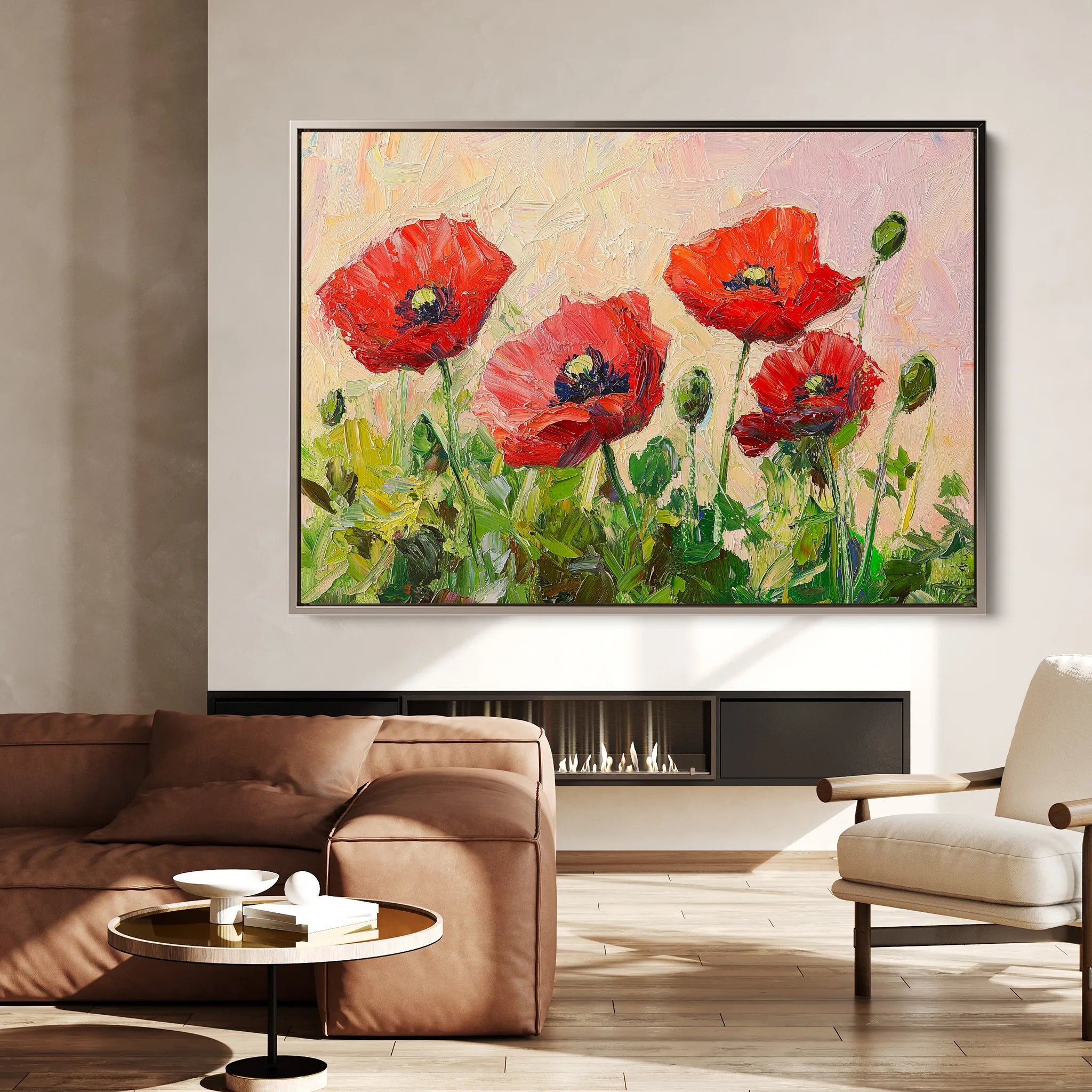 Floral 1170 Canvas Art 60 x 40 cm / Black