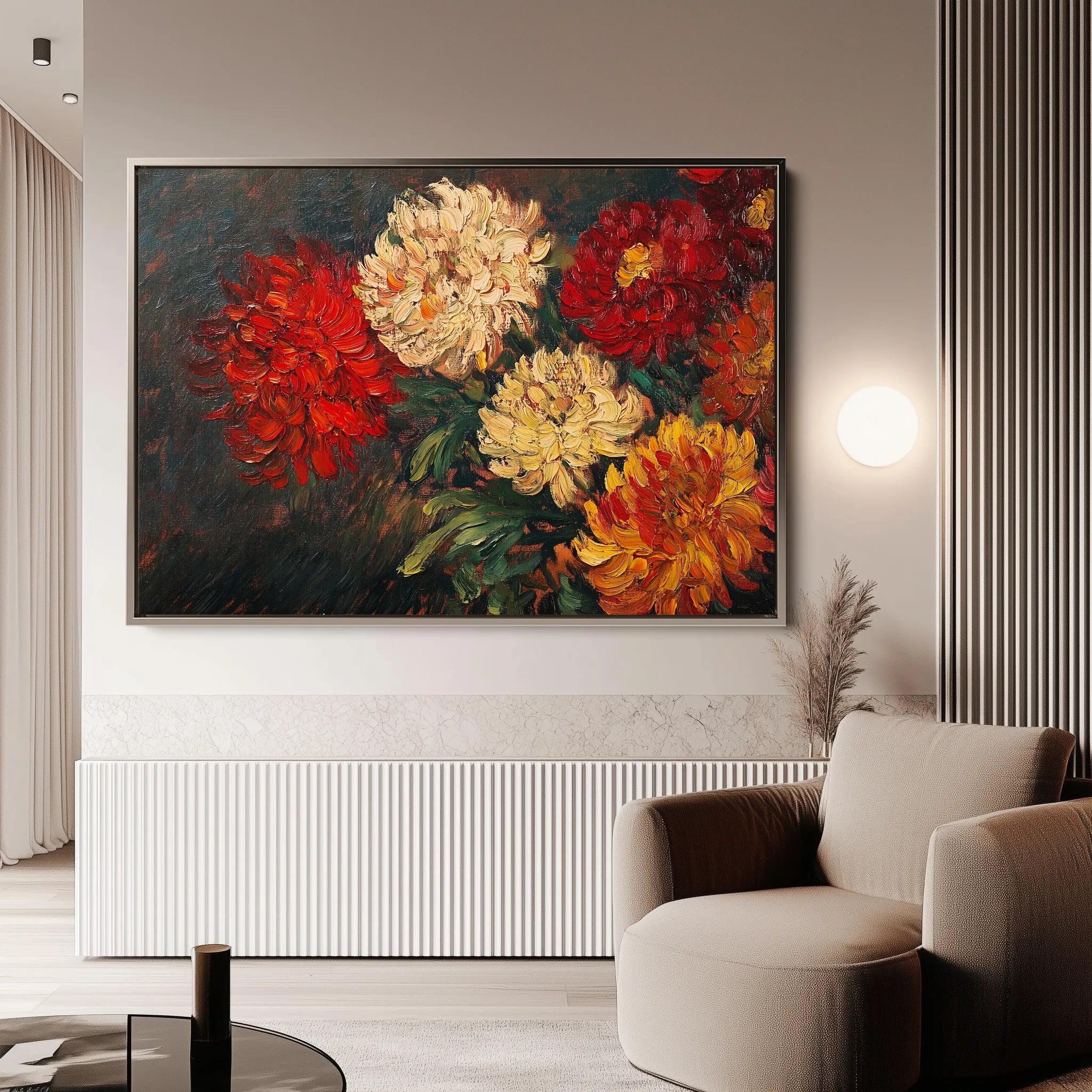Floral 1172 Canvas Art 60 x 40 cm / Black