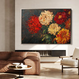 Floral 1172 Canvas Art 60 x 40 cm / Black
