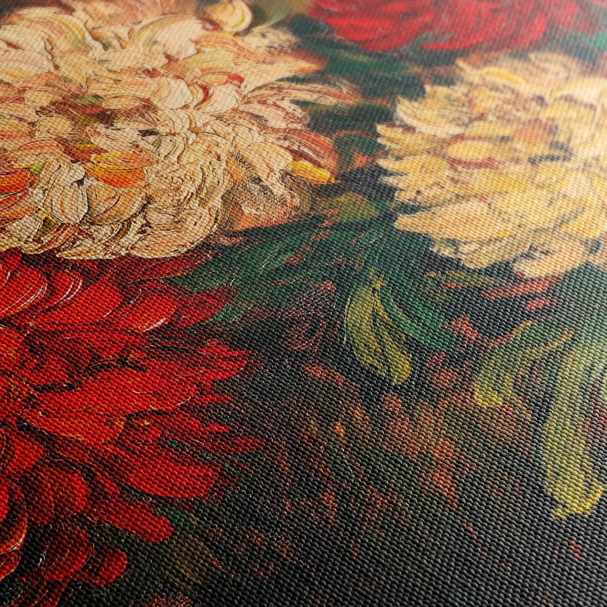 Floral 1172 Canvas Art 60 x 40 cm / Black