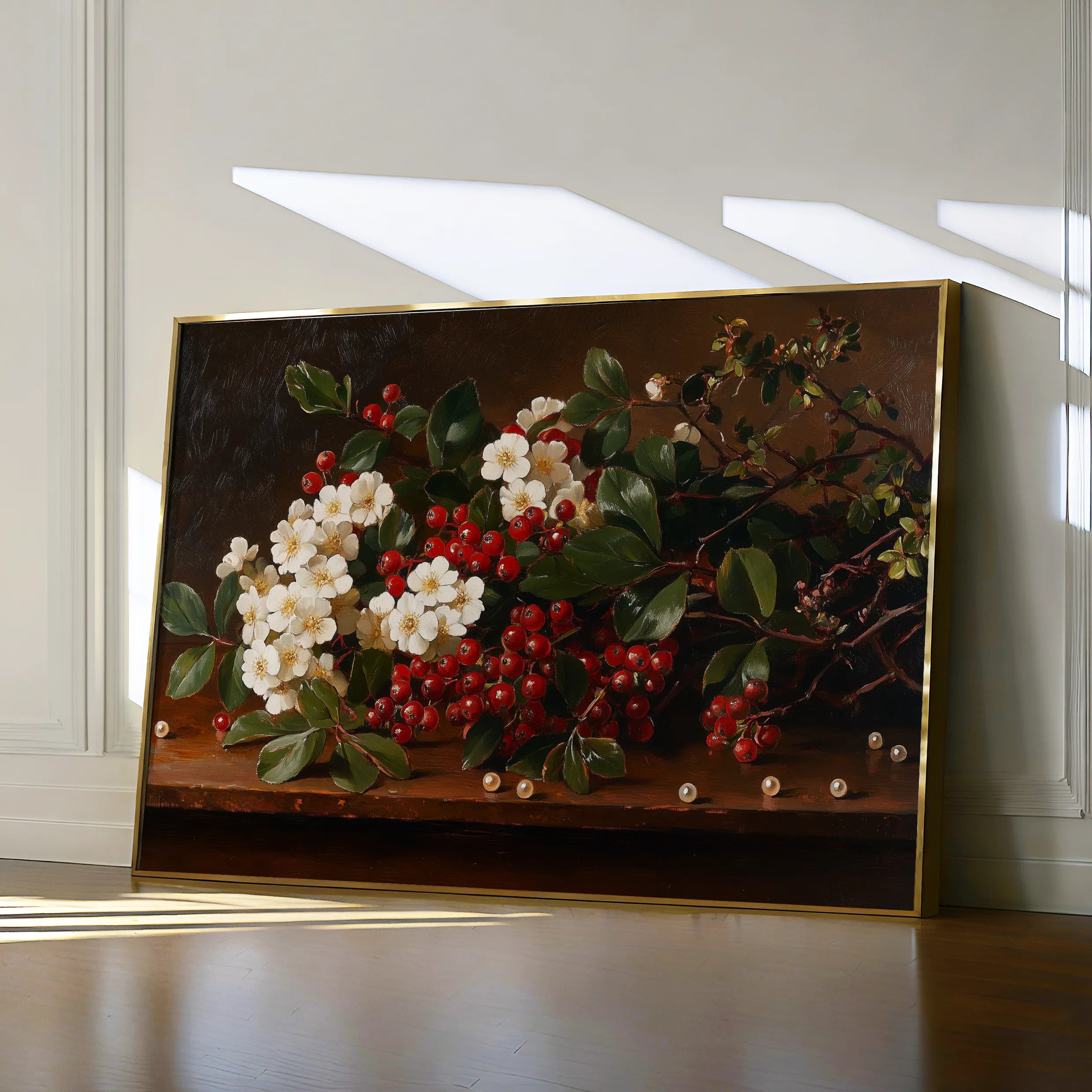 Floral 1173 Canvas Art 60 x 40 cm / Black