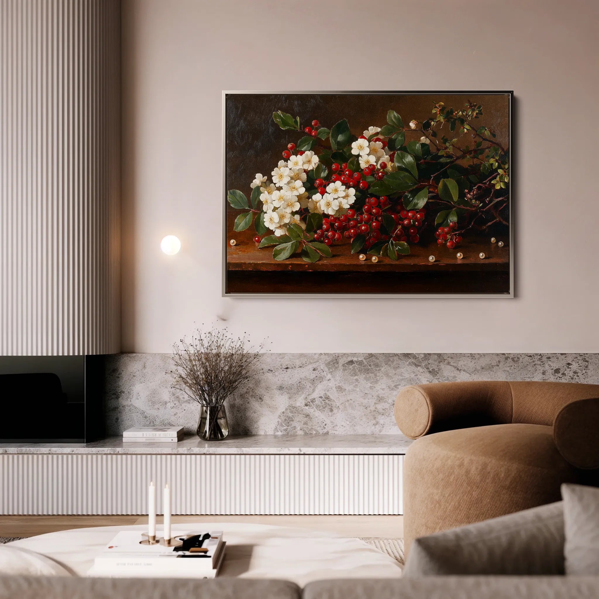 Floral 1173 Canvas Art 60 x 40 cm / Black