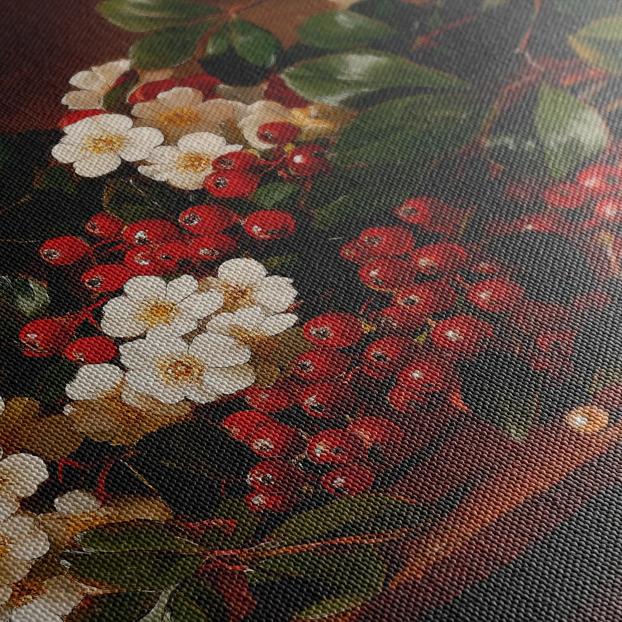 Floral 1173 Canvas Art 60 x 40 cm / Black