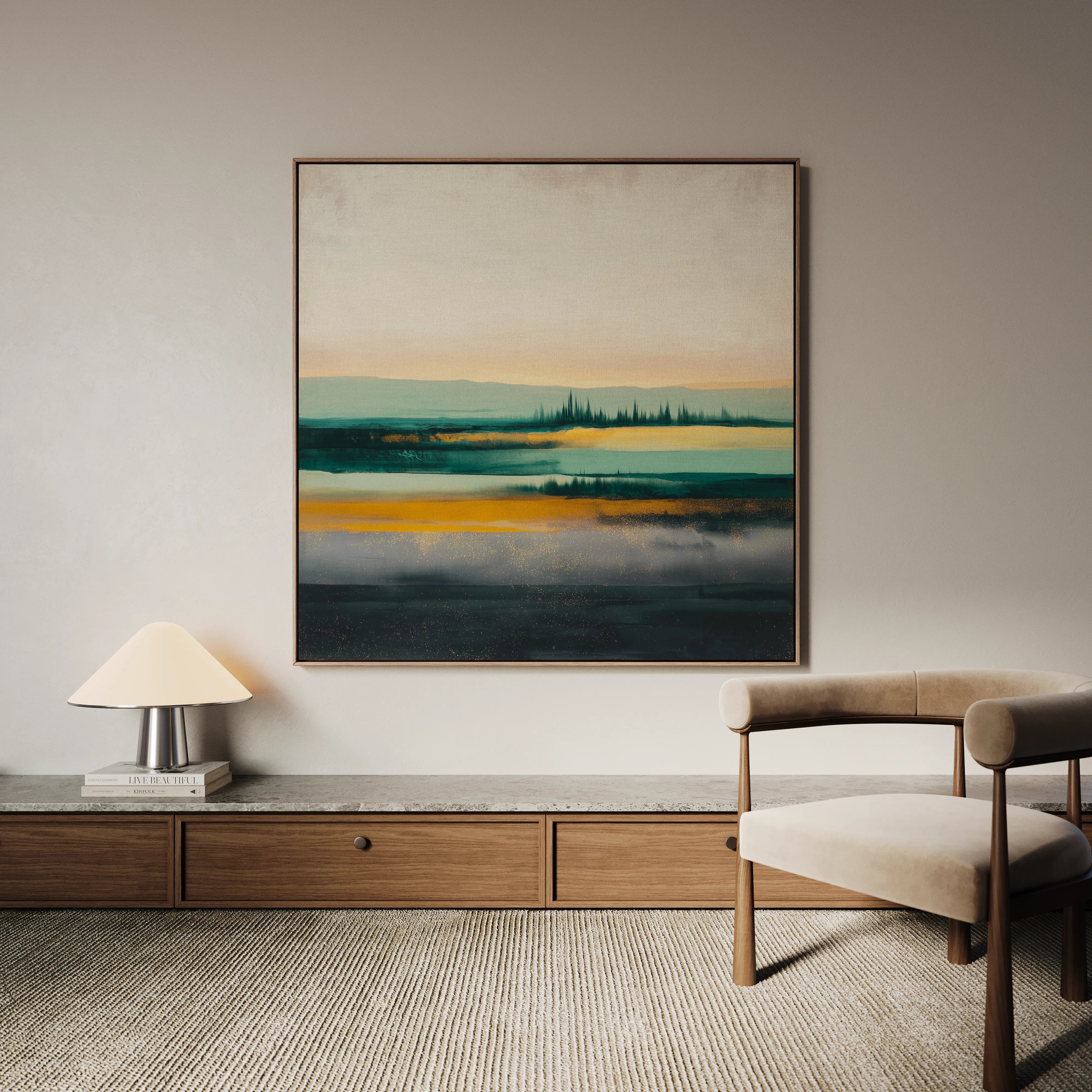 Abstract 1174 Canvas Art 60 x 60 cm / Black