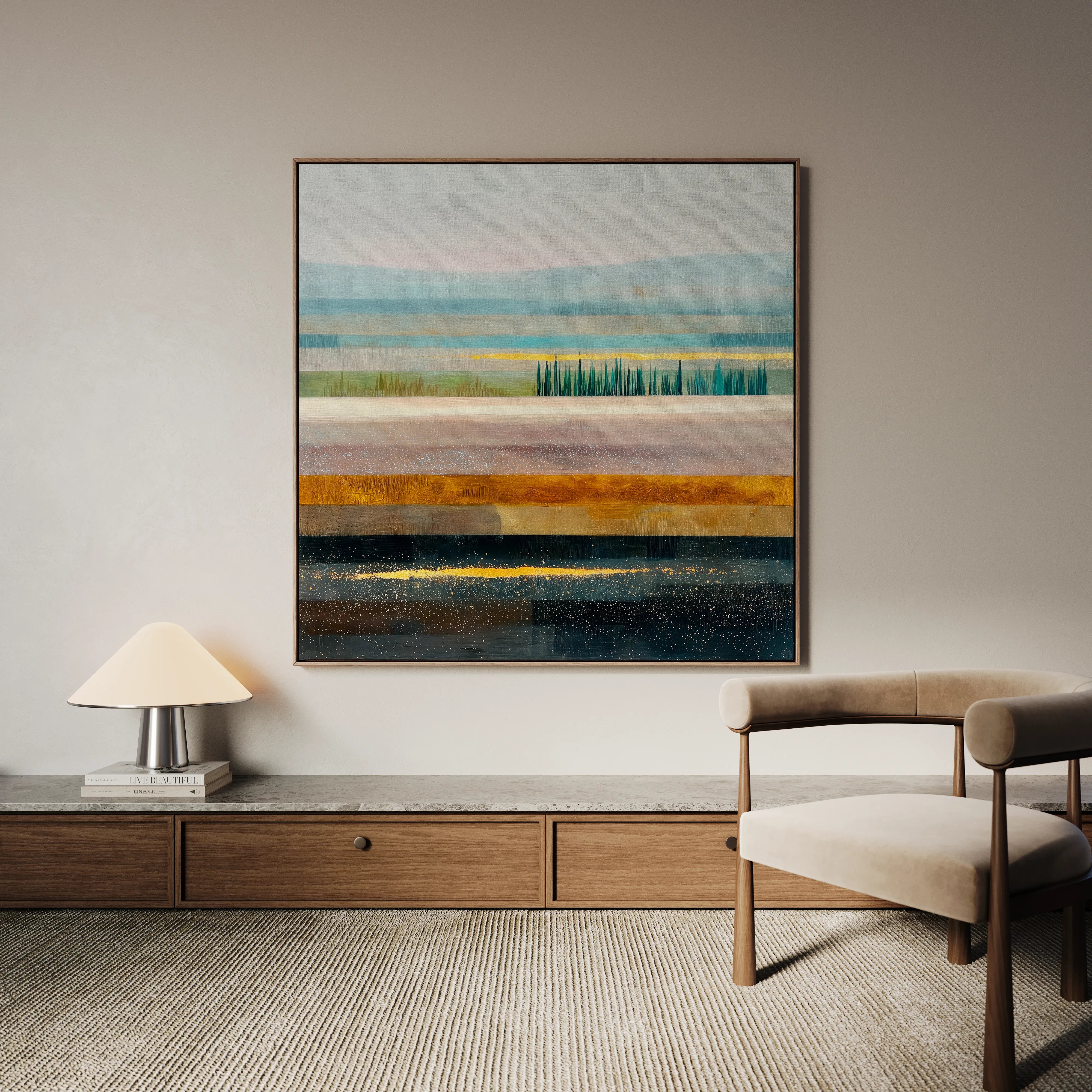 Abstract 1175 Canvas Art 60 x 60 cm / Black