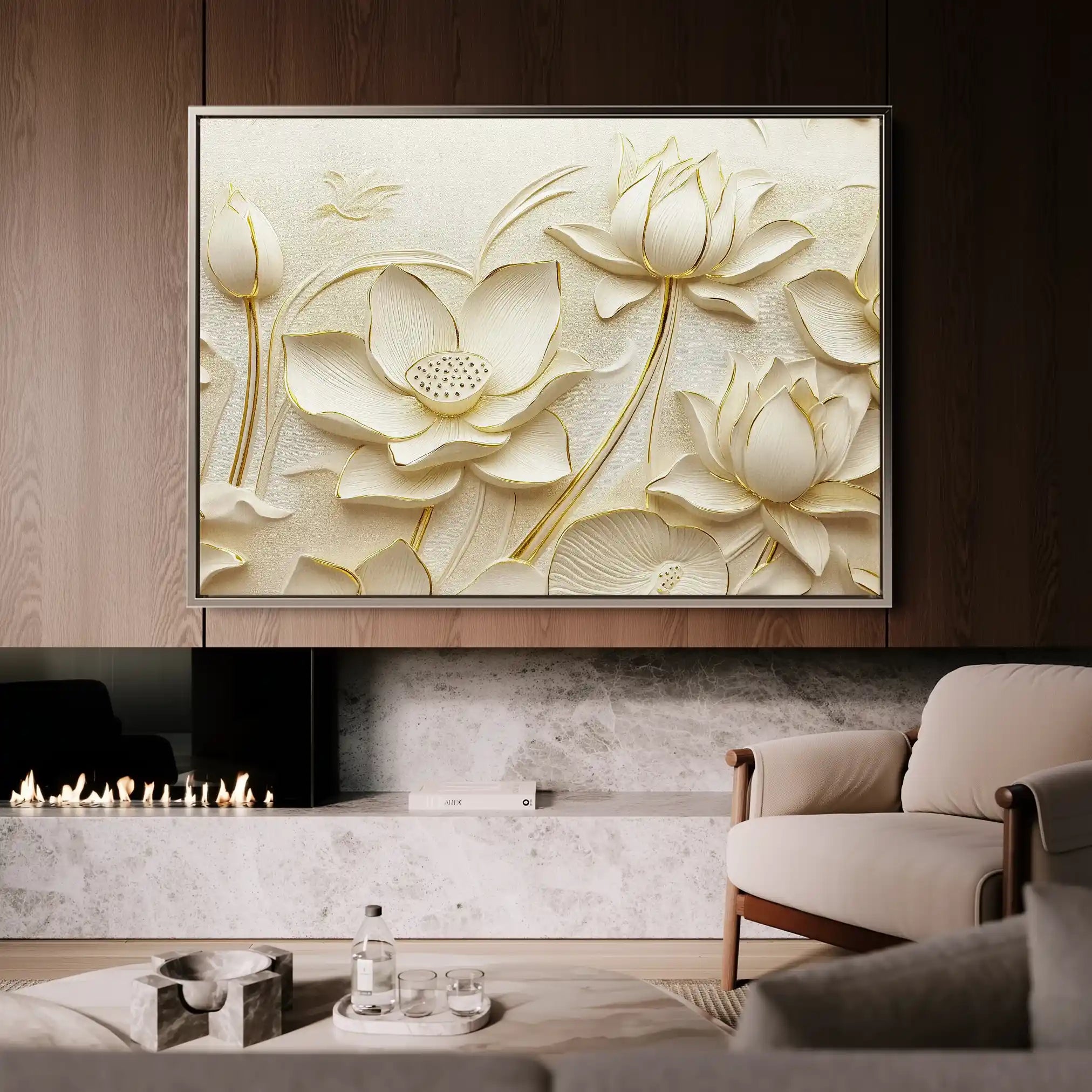 Floral 1175 Canvas Art 60 x 40 cm / Black