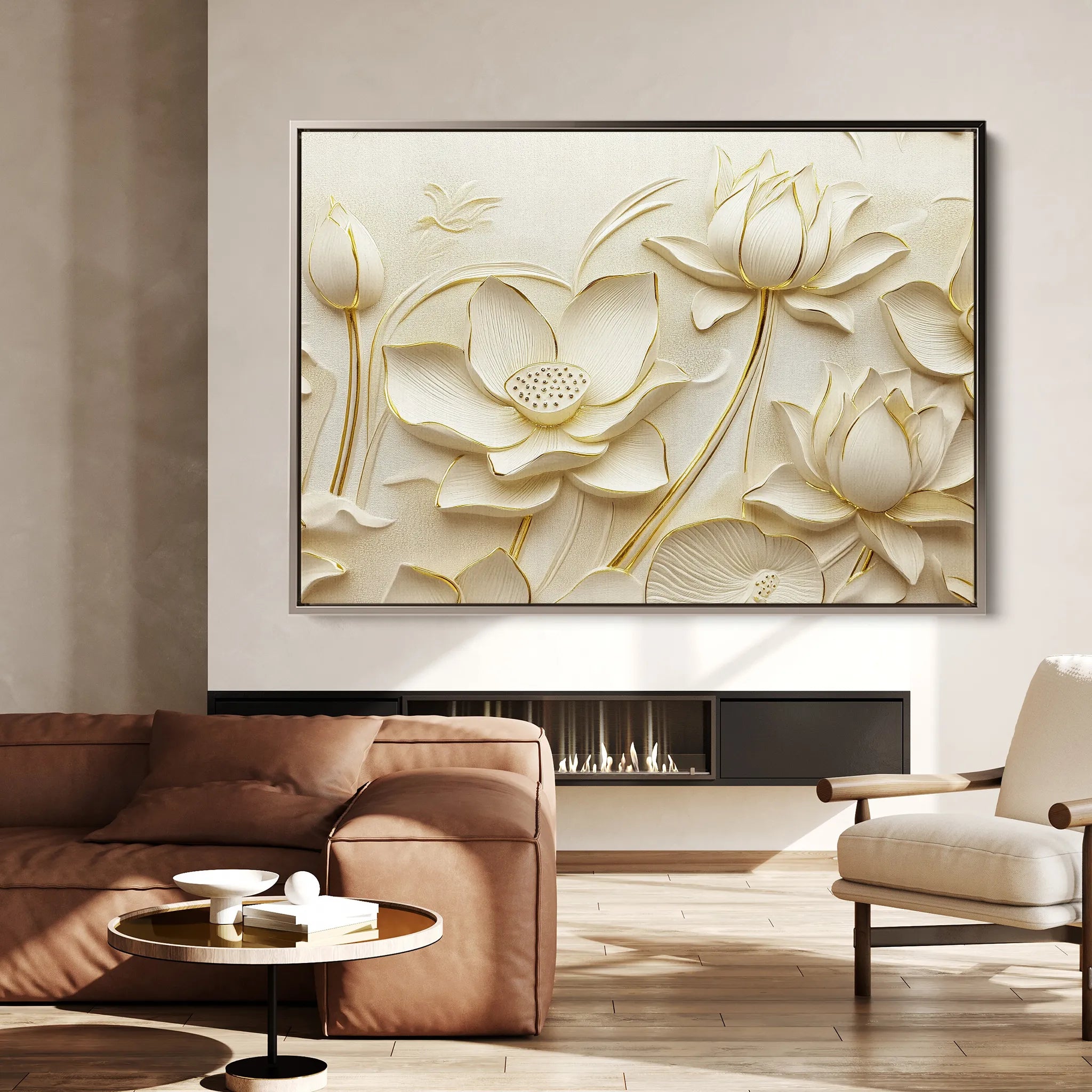 Floral 1175 Canvas Art 60 x 40 cm / Black