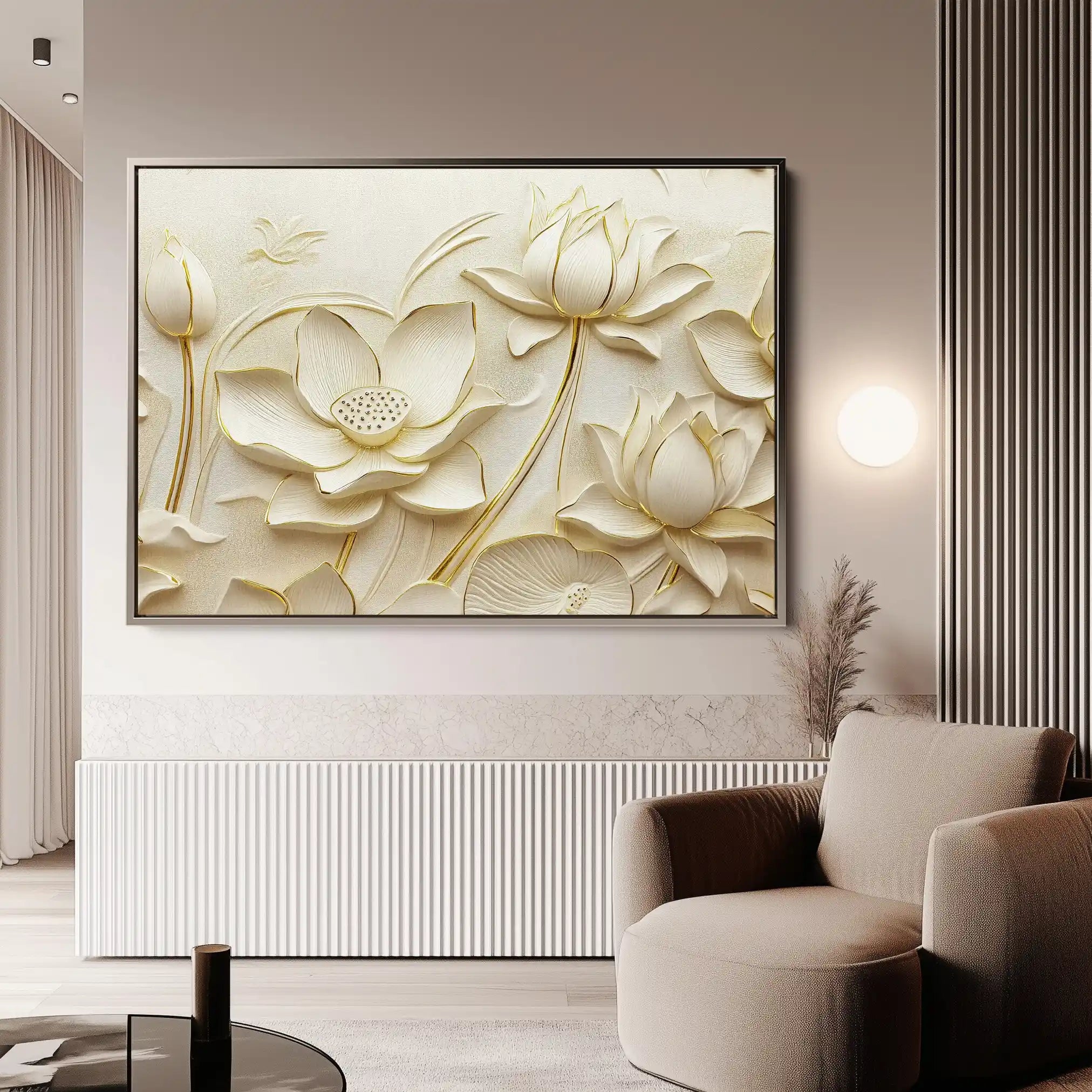 Floral 1175 Canvas Art 60 x 40 cm / Black