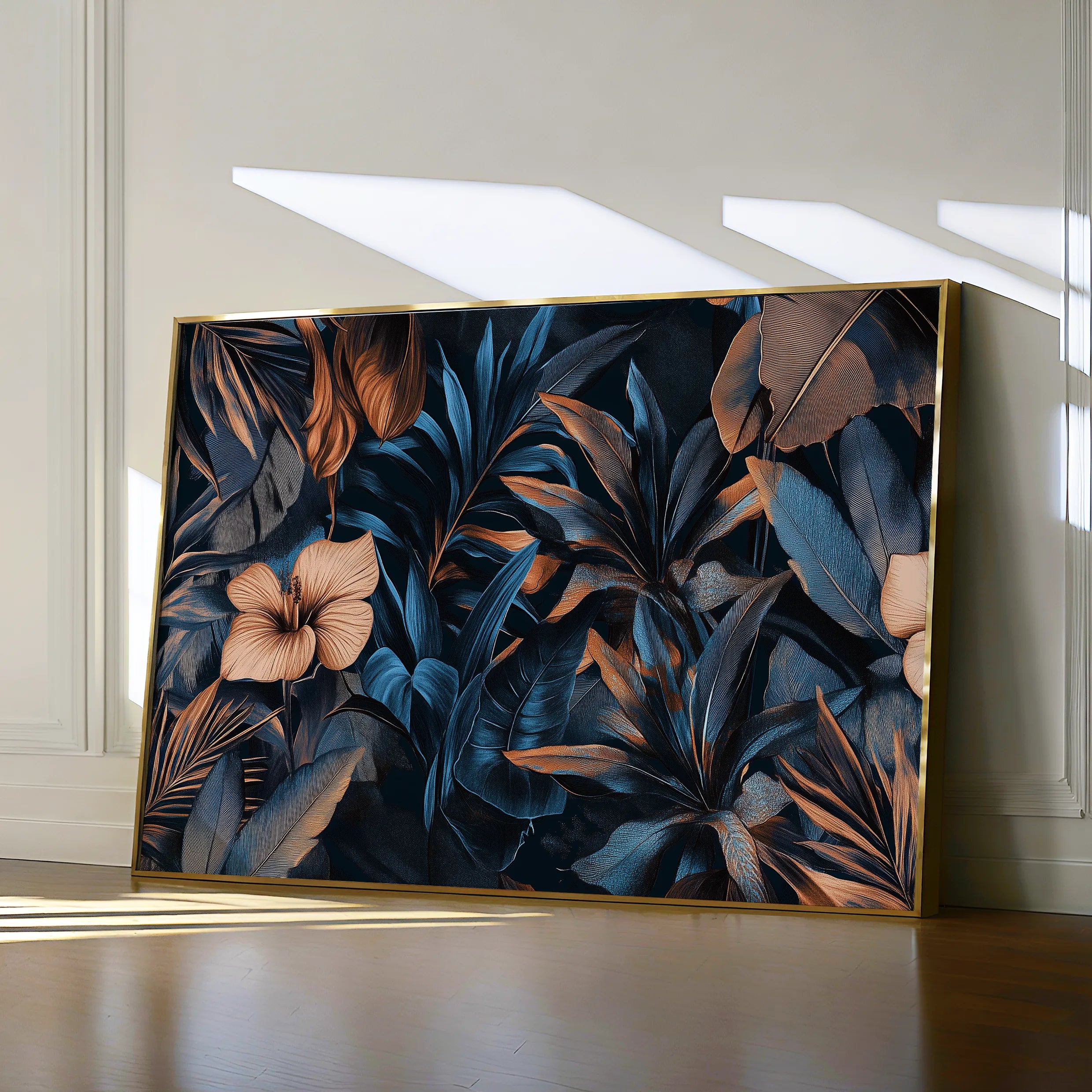 Floral 1176 Canvas Art 60 x 40 cm / Black