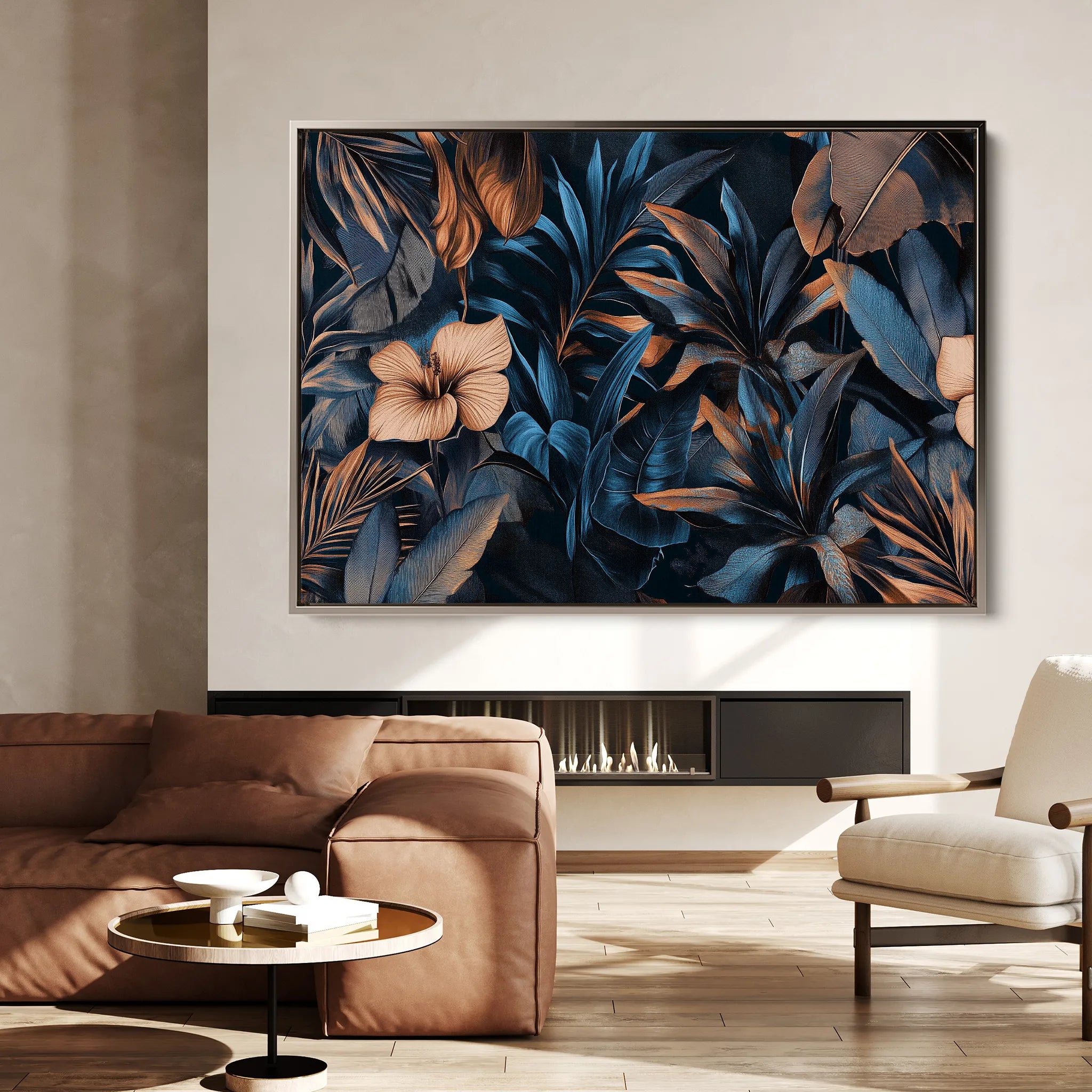Floral 1176 Canvas Art 60 x 40 cm / Black
