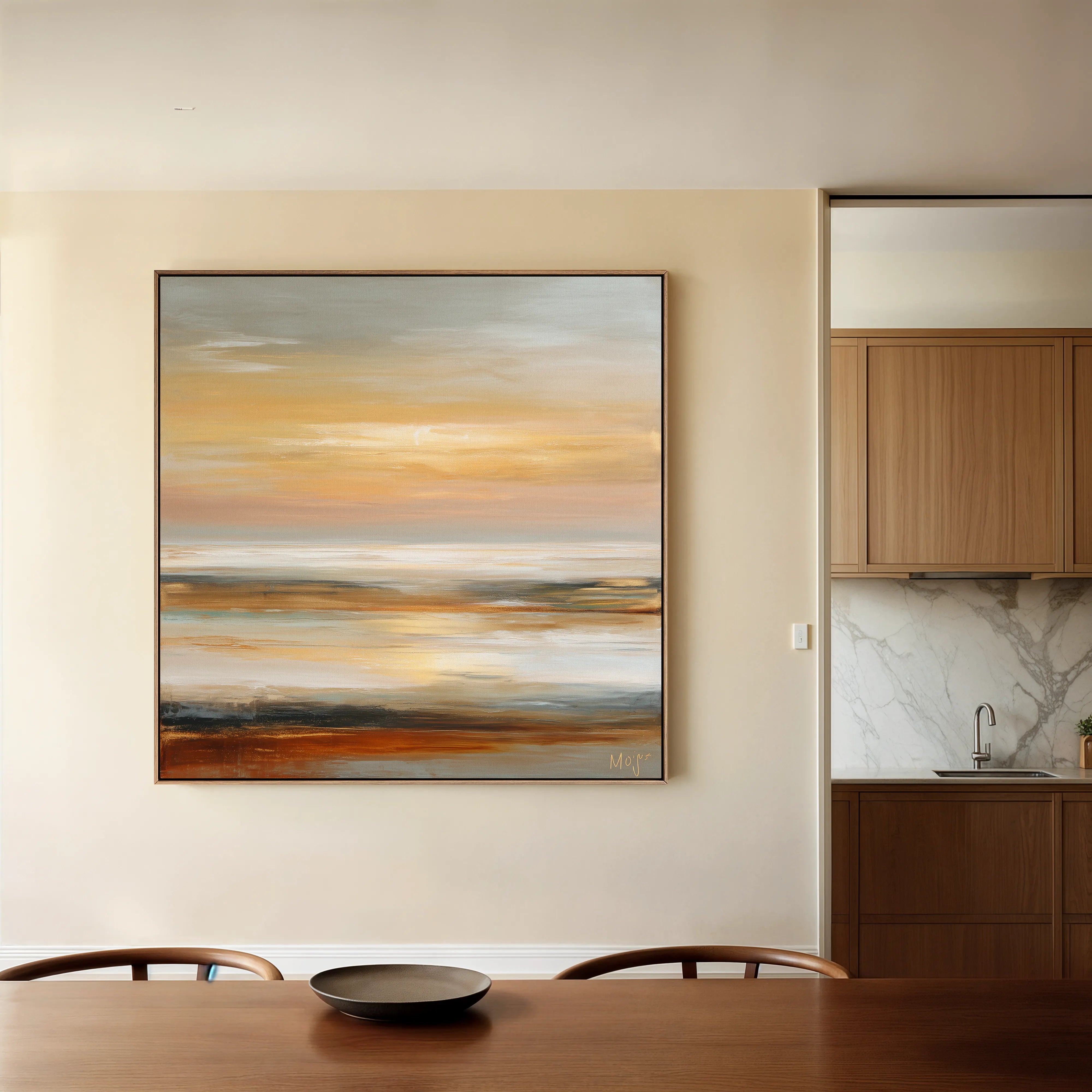 Abstract 1177 Canvas Art 60 x 60 cm / Black