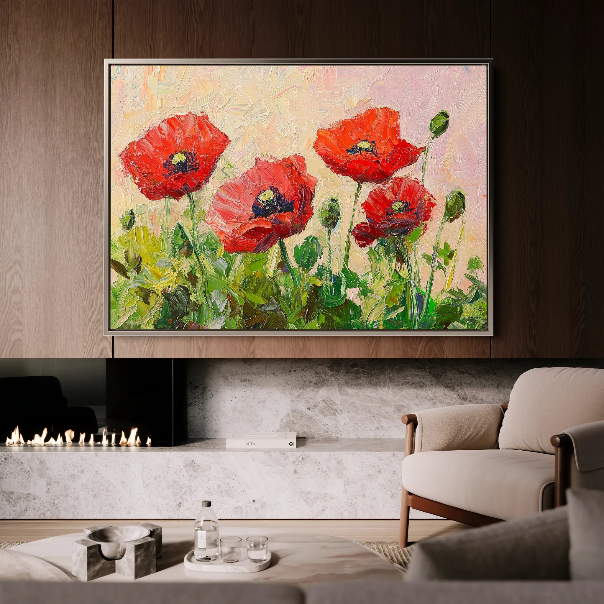 Floral 1179 Canvas Art 60 x 40 cm / Black