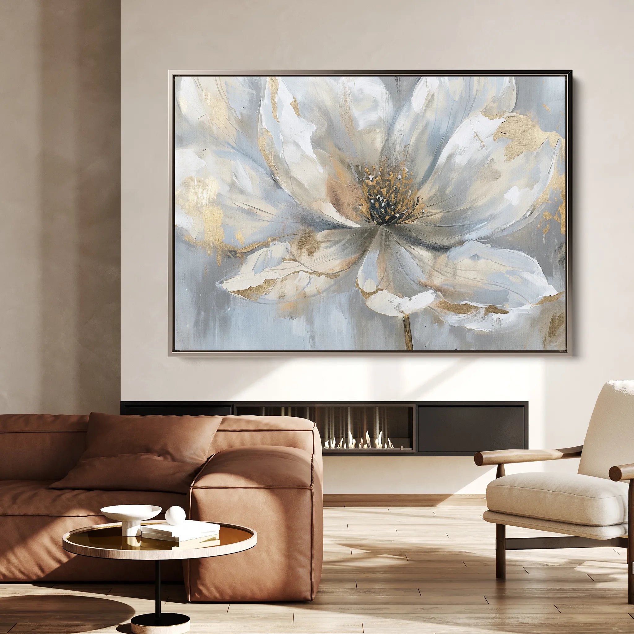 Floral 118 Canvas Art 60 x 40 cm / Black