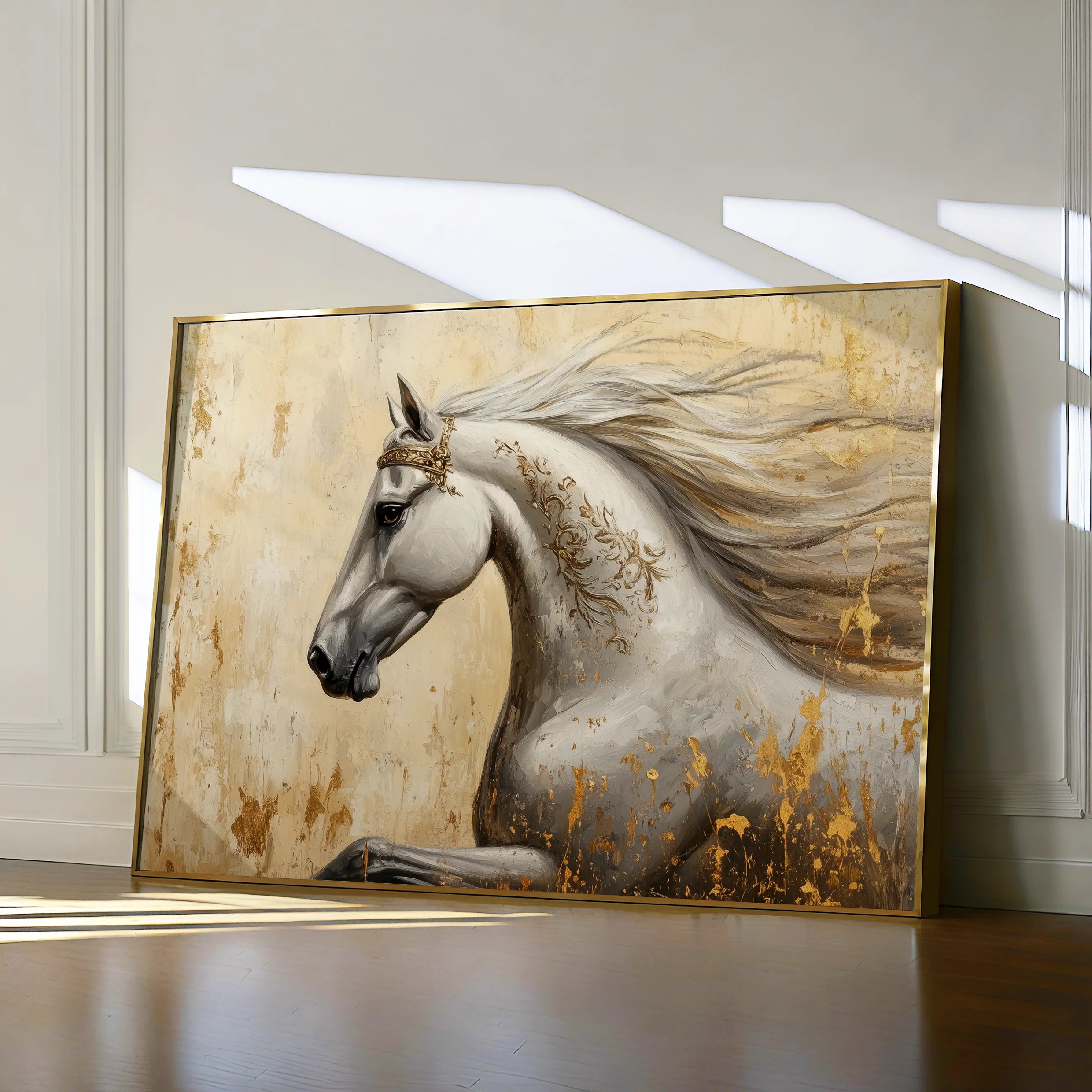 Horses 118 Canvas Art 60 x 40 cm / Black