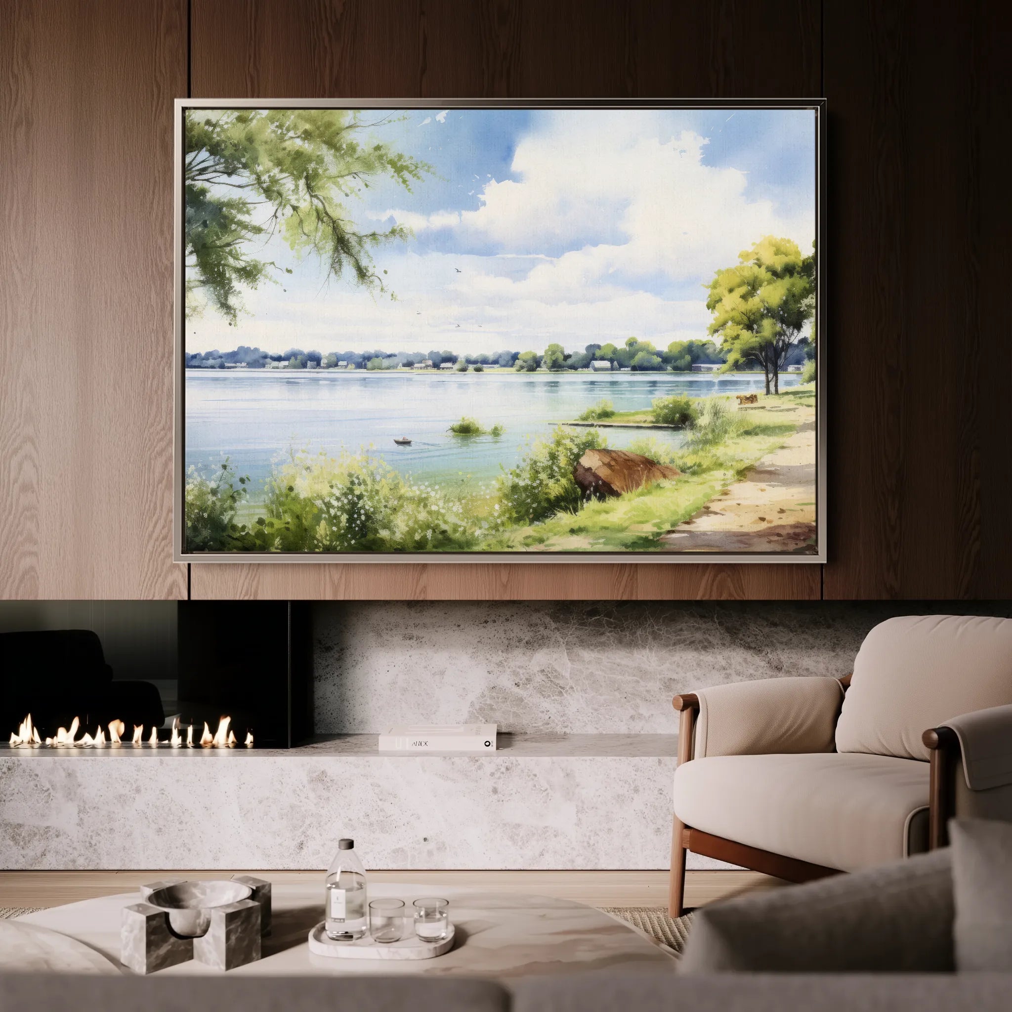 Landscape 118 Canvas Art 60 x 40 cm / Black