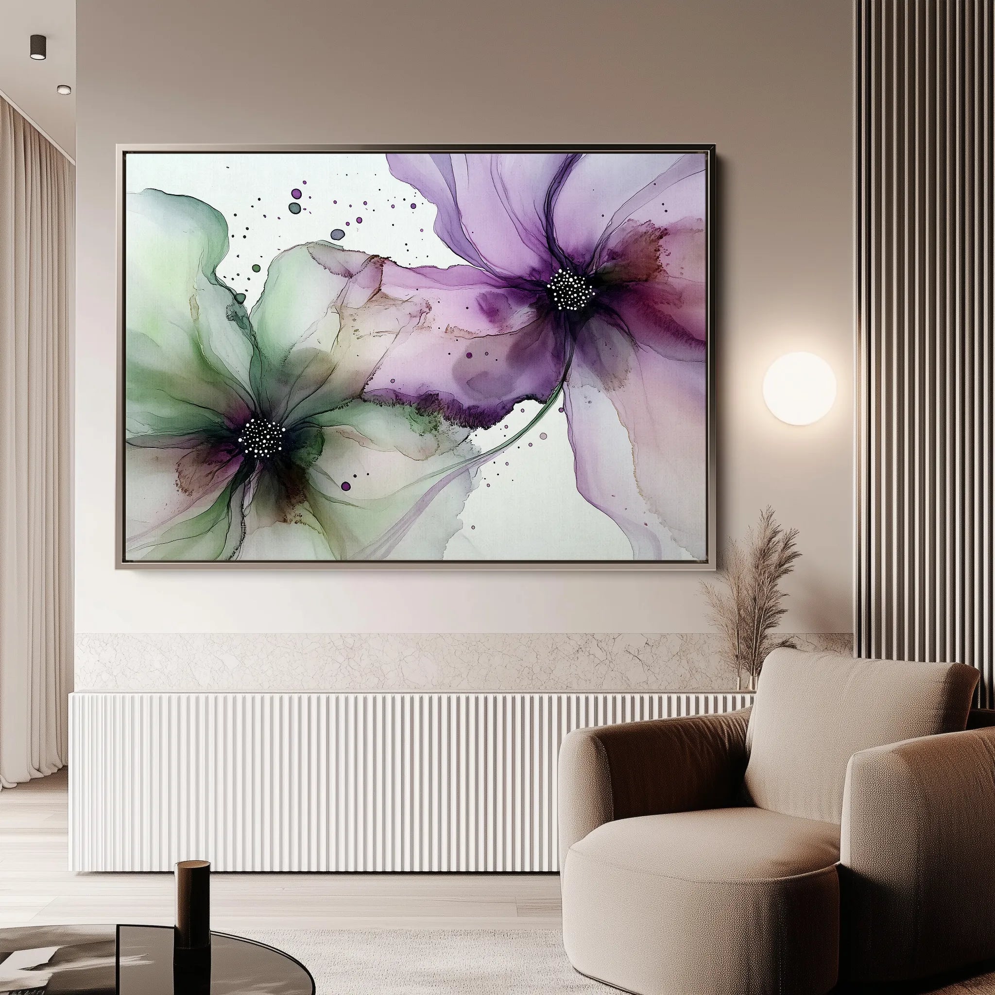Floral 1183 Canvas Art 60 x 40 cm / Black