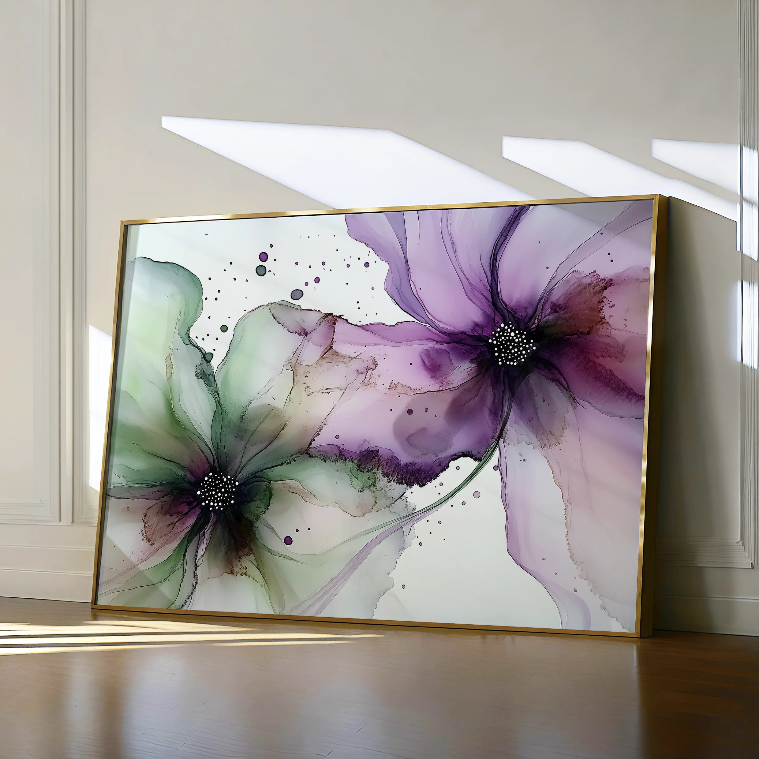 Floral 1183 Canvas Art 60 x 40 cm / Black