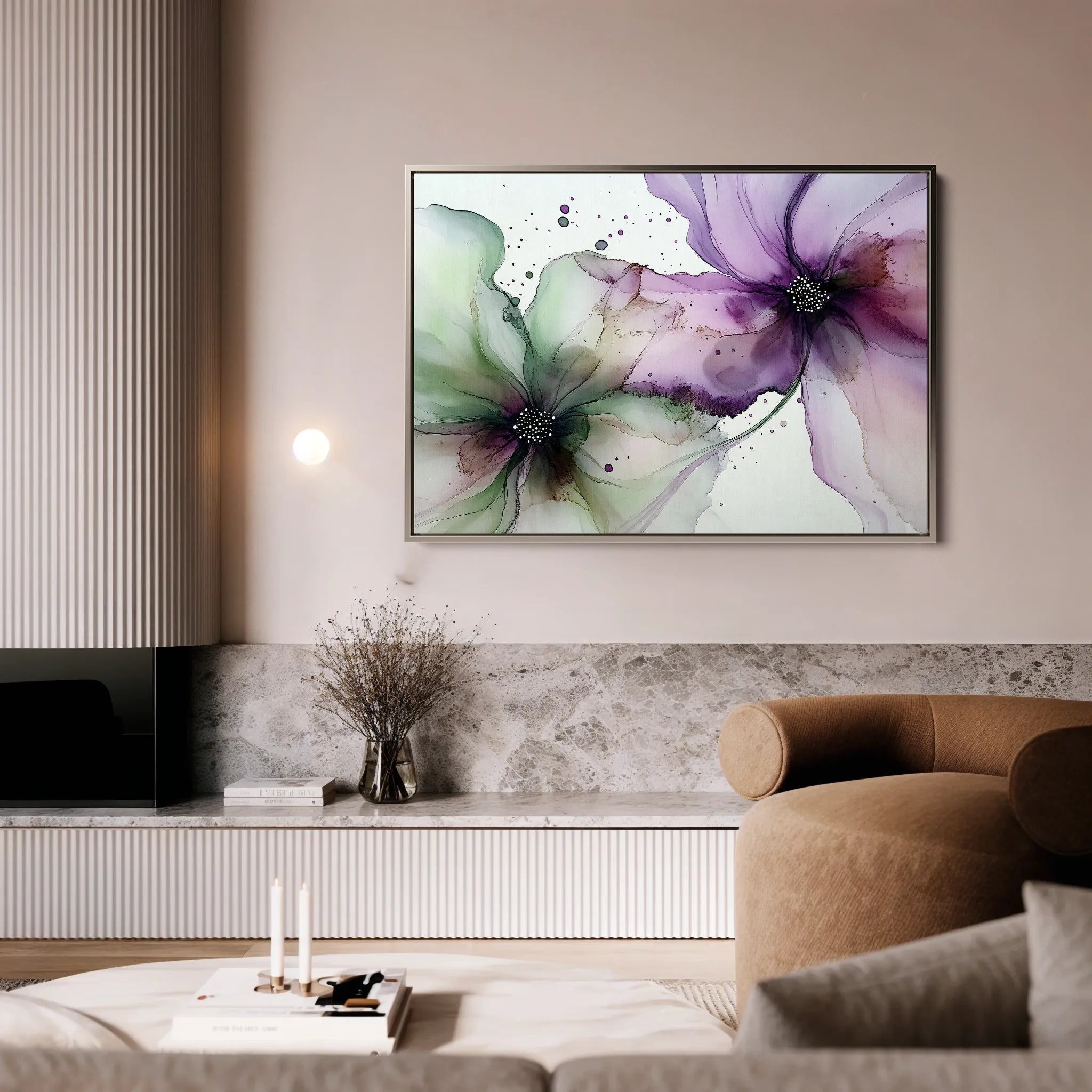 Floral 1183 Canvas Art 60 x 40 cm / Black