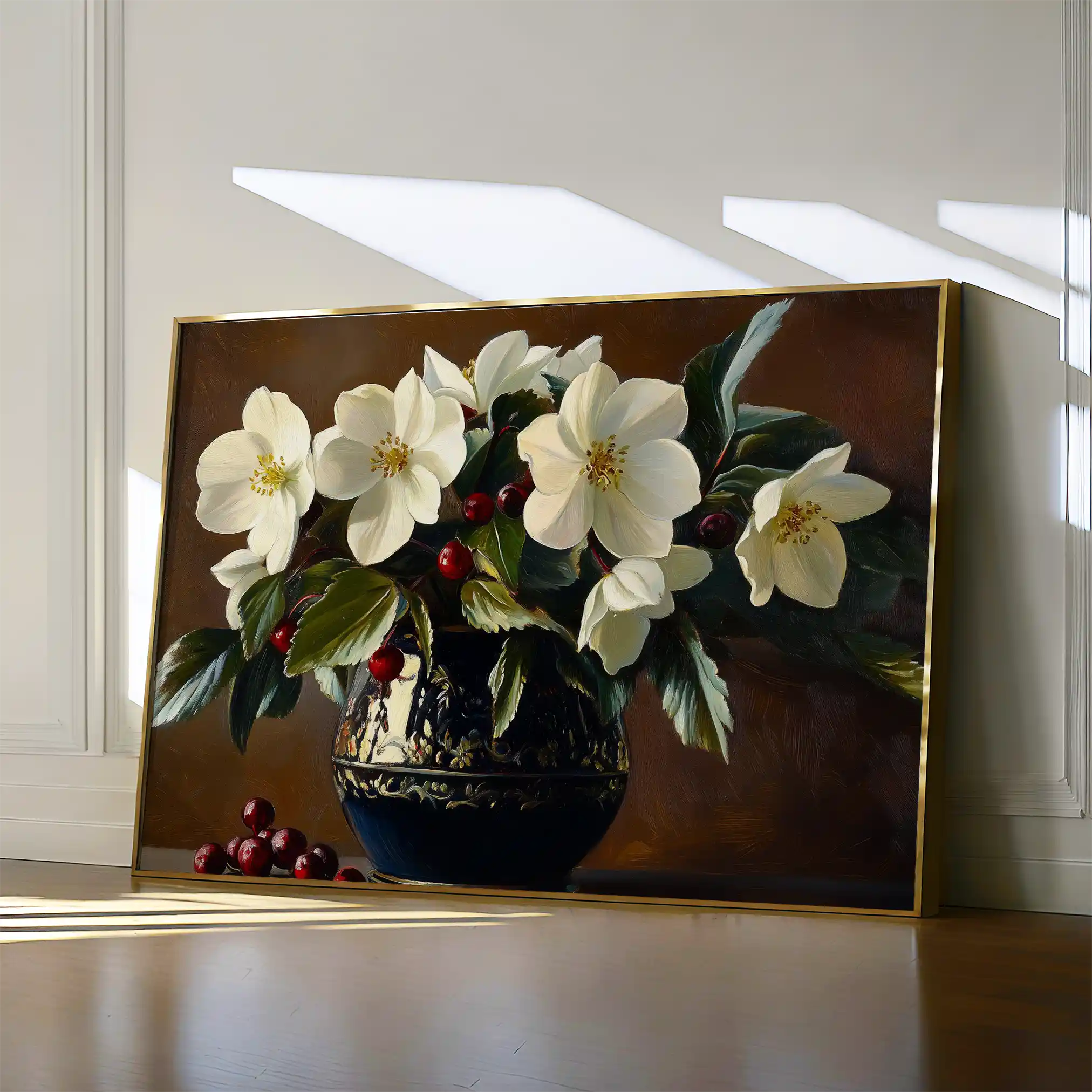 Floral 1184 Canvas Art 60 x 40 cm / Black