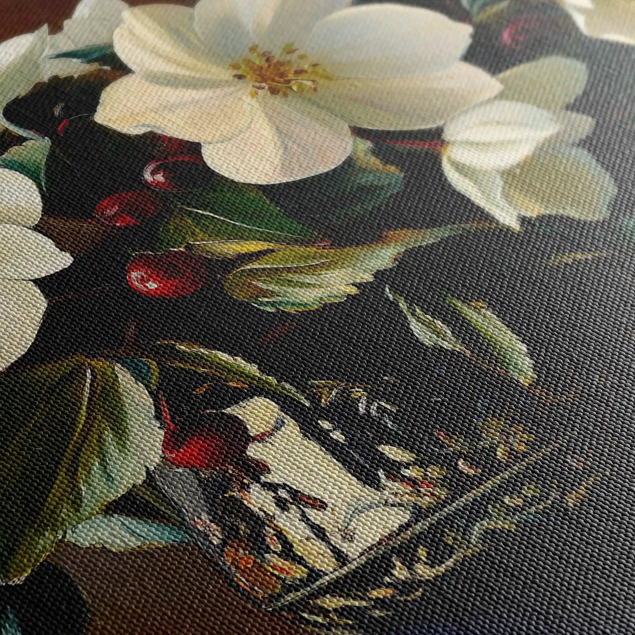 Floral 1184 Canvas Art 60 x 40 cm / Black