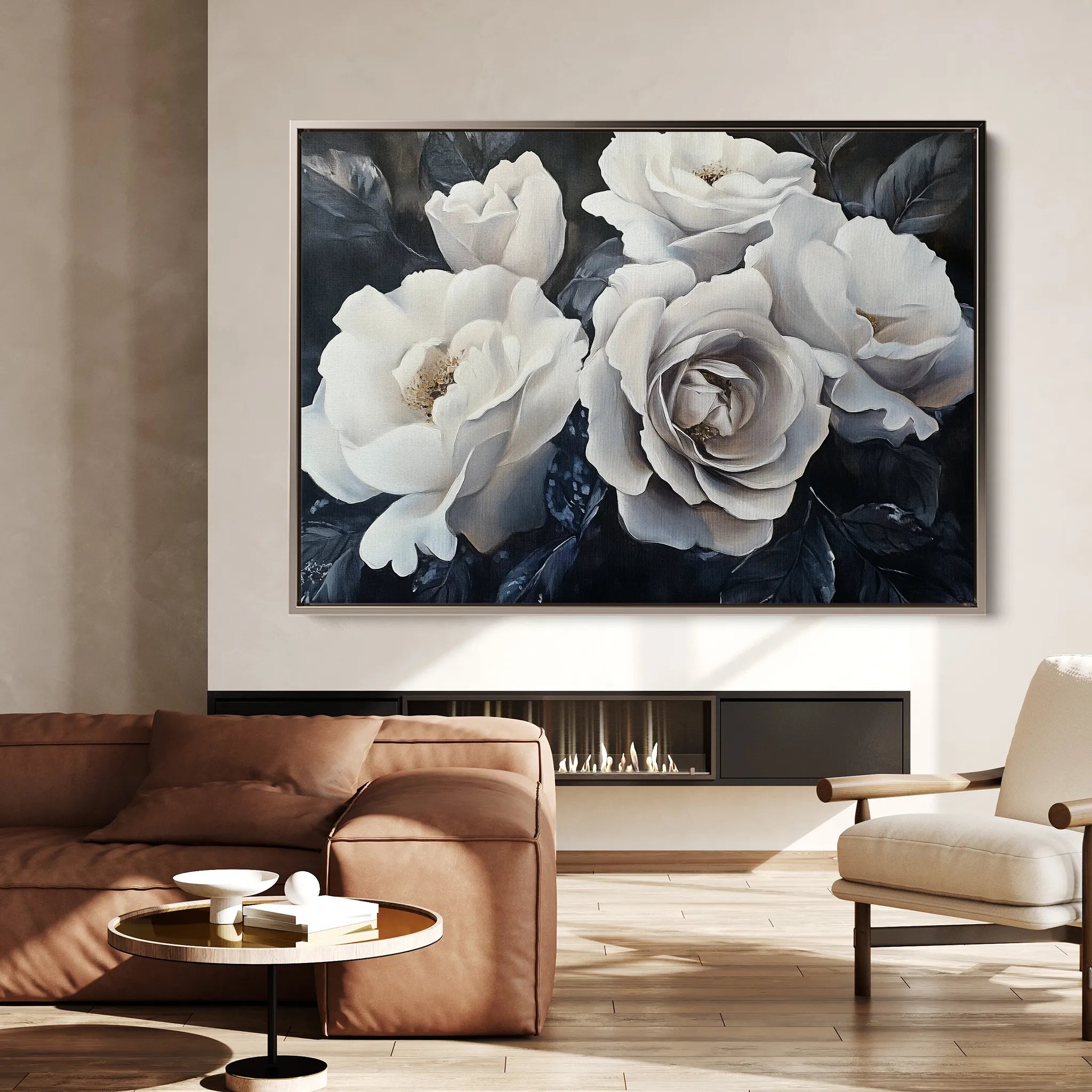 Floral 1185 Canvas Art 60 x 40 cm / Black