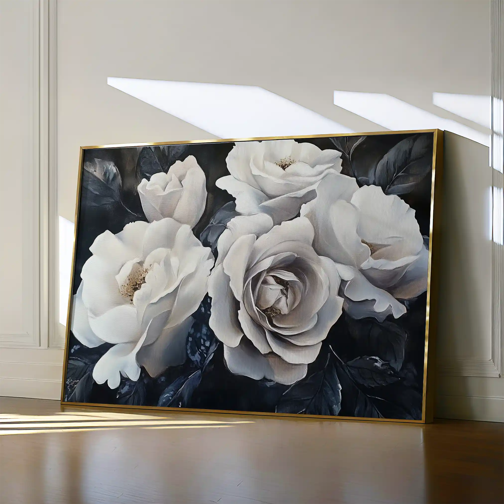 Floral 1185 Canvas Art 60 x 40 cm / Black