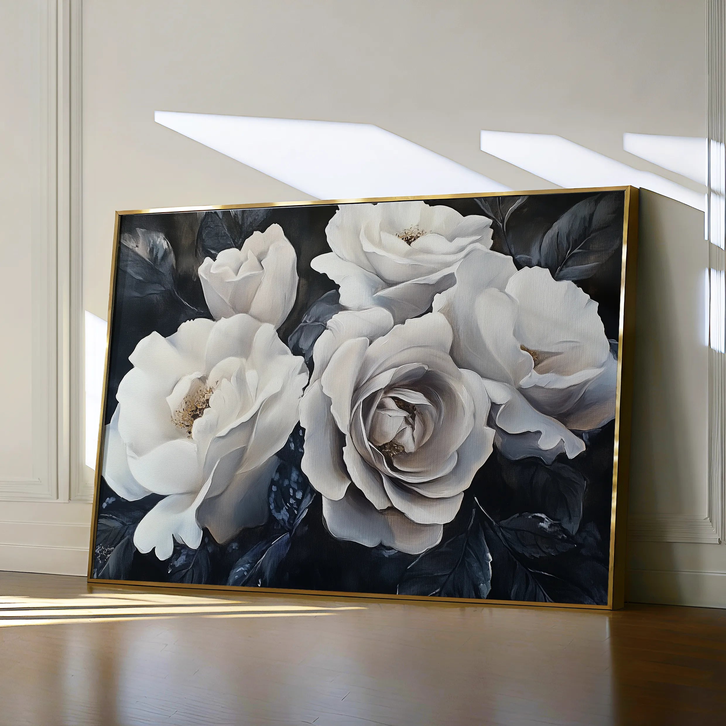 Floral 1185 Canvas Art 60 x 40 cm / Black