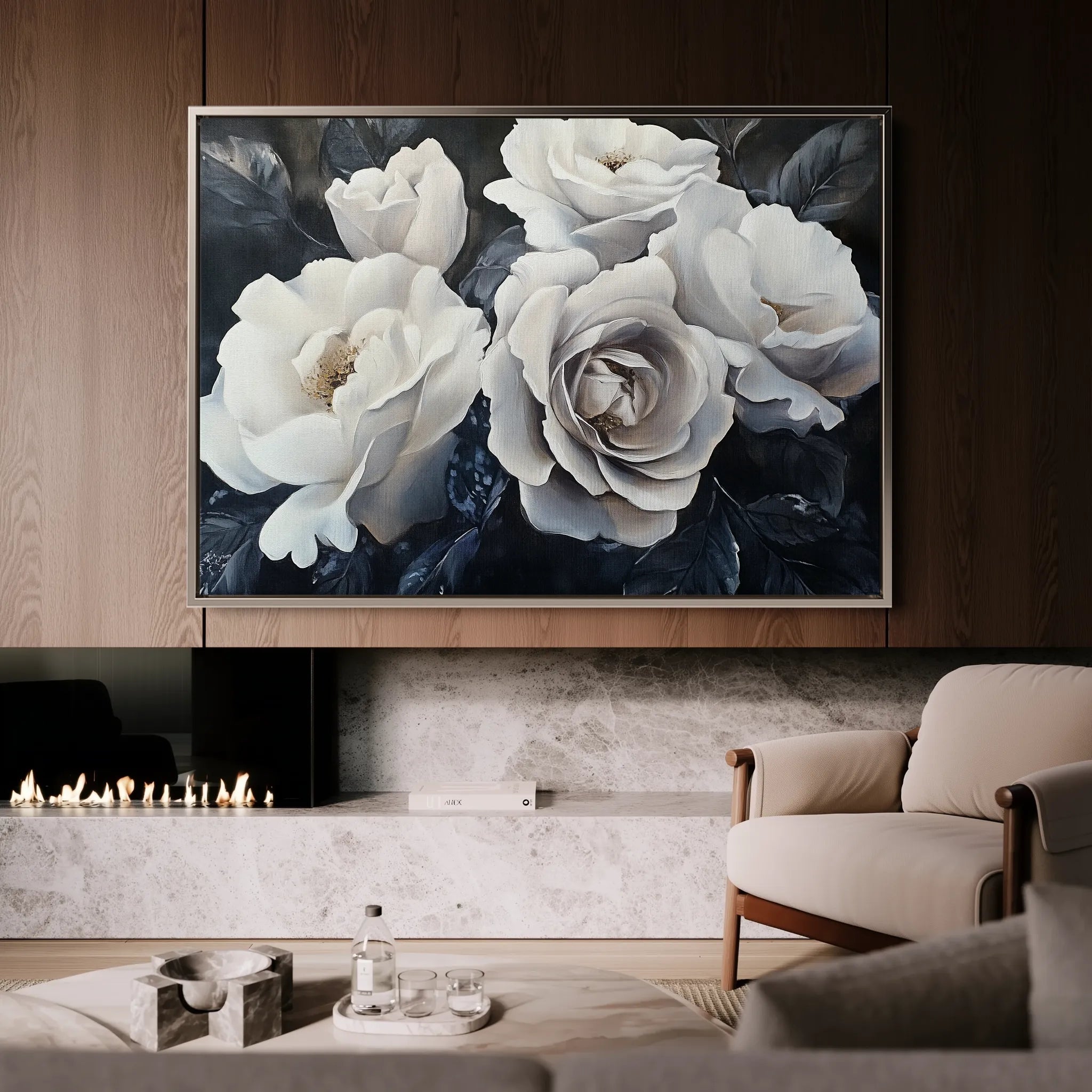 Floral 1185 Canvas Art 60 x 40 cm / Black