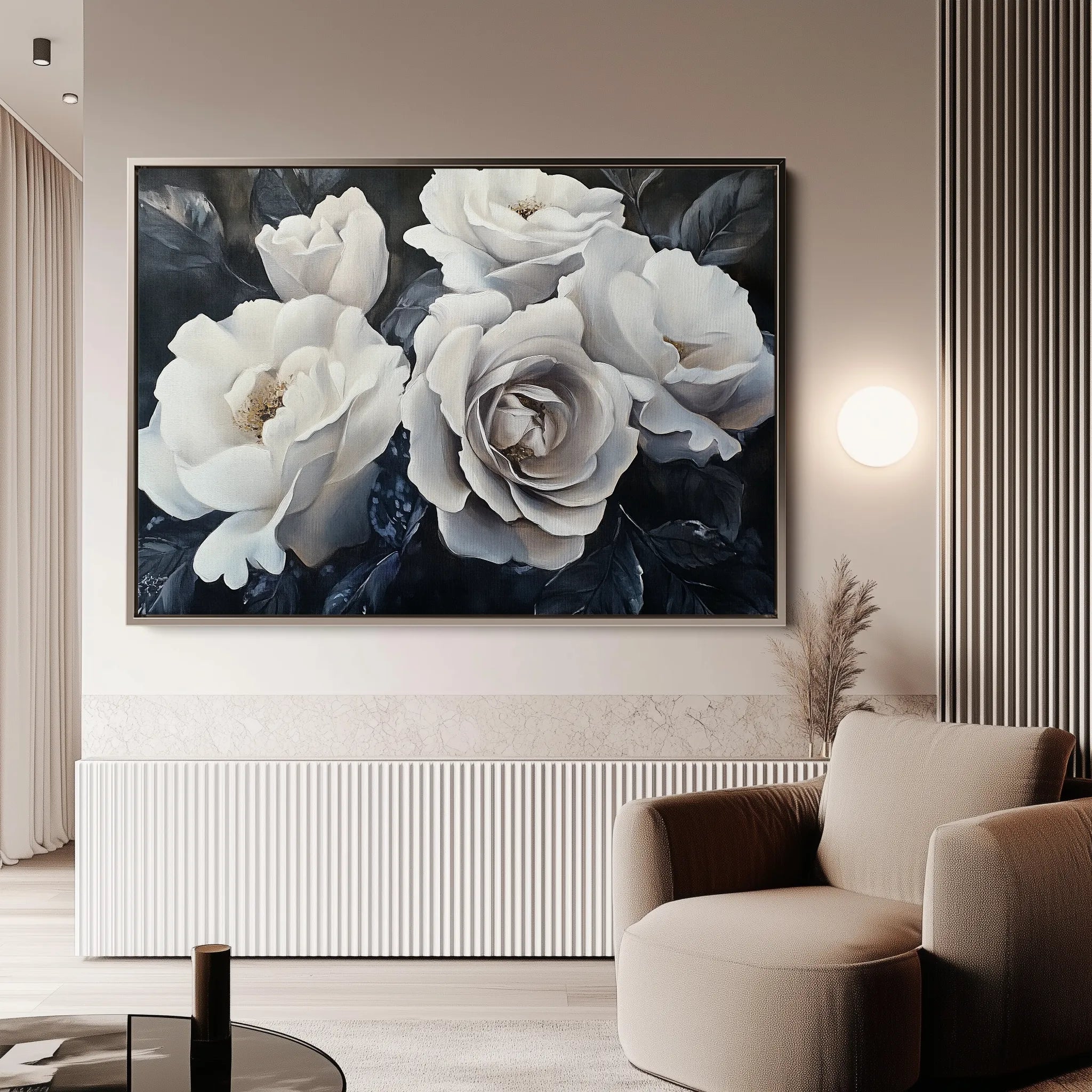 Floral 1185 Canvas Art 60 x 40 cm / Black
