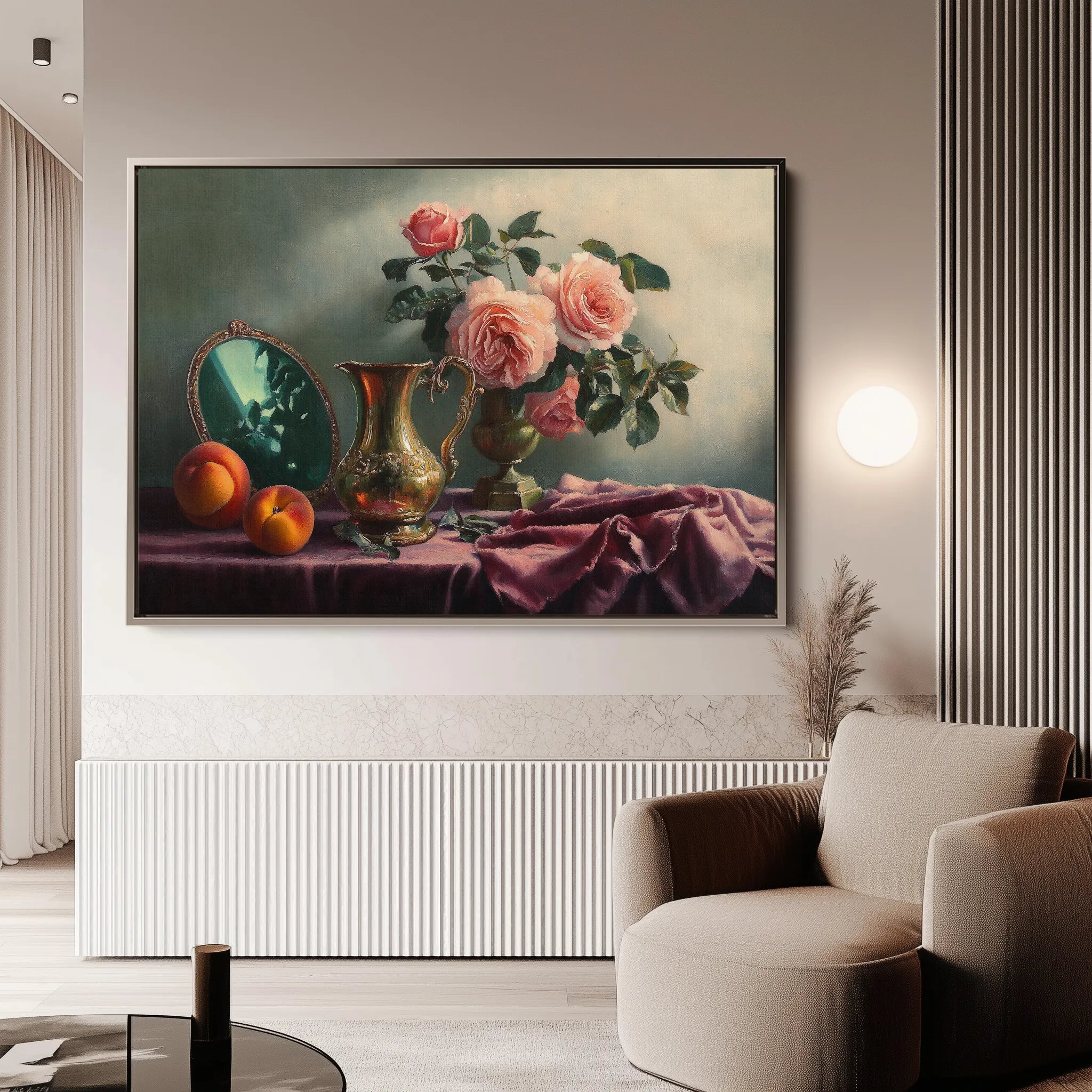 Floral 1186 Canvas Art 60 x 40 cm / Black