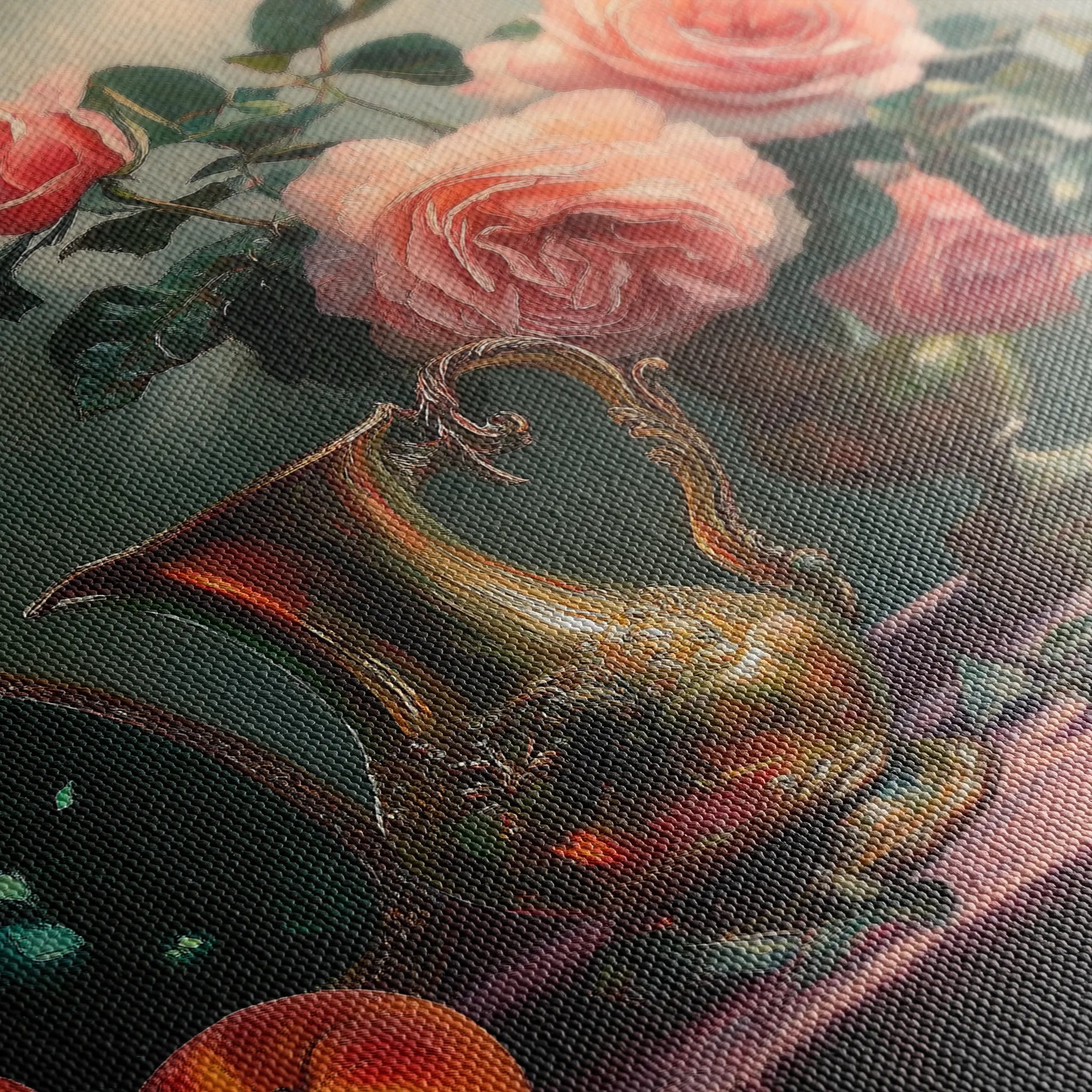 Floral 1186 Canvas Art 60 x 40 cm / Black