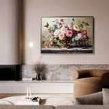 Floral 1187 Canvas Art 60 x 40 cm / Black