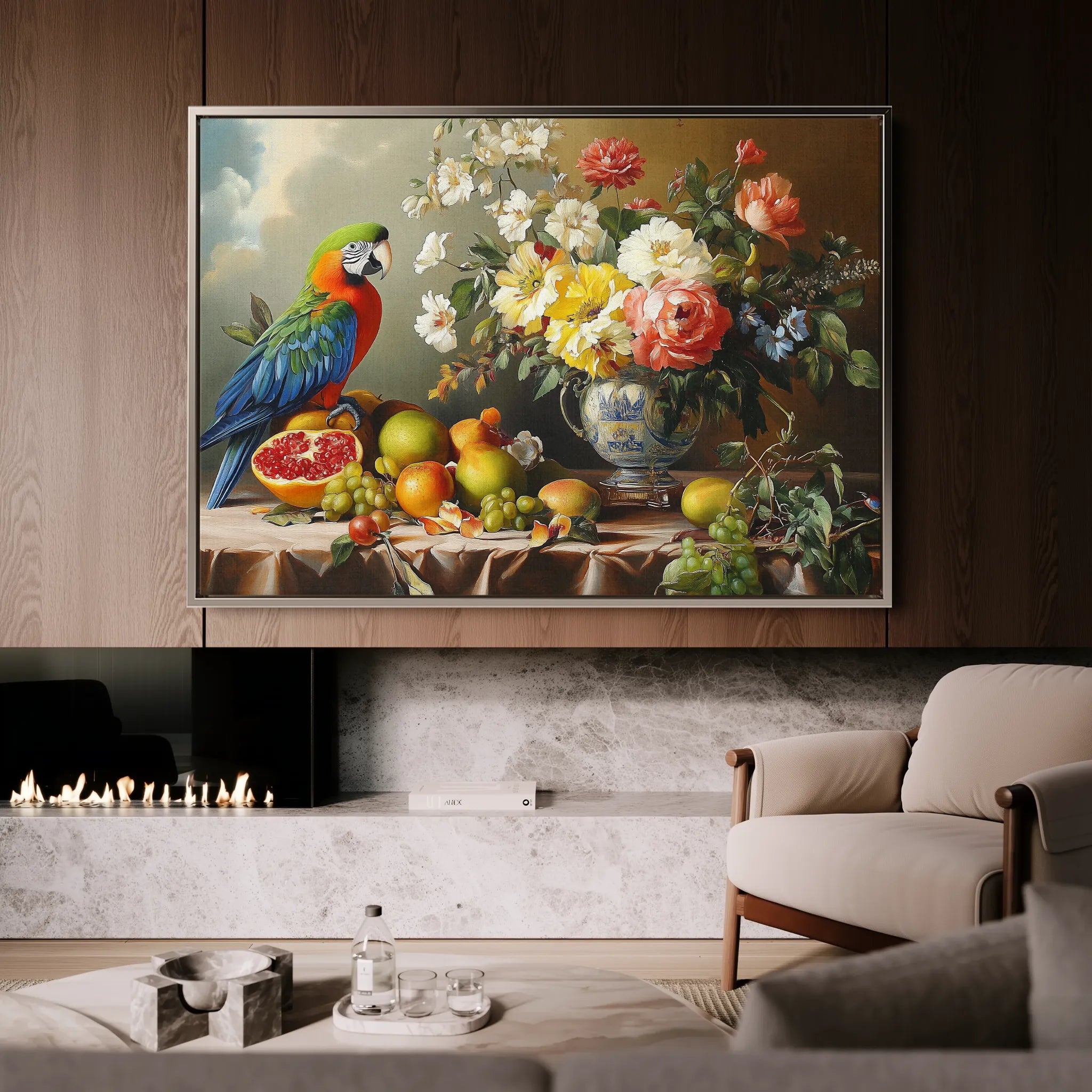 Floral 1188 Canvas Art 60 x 40 cm / Black