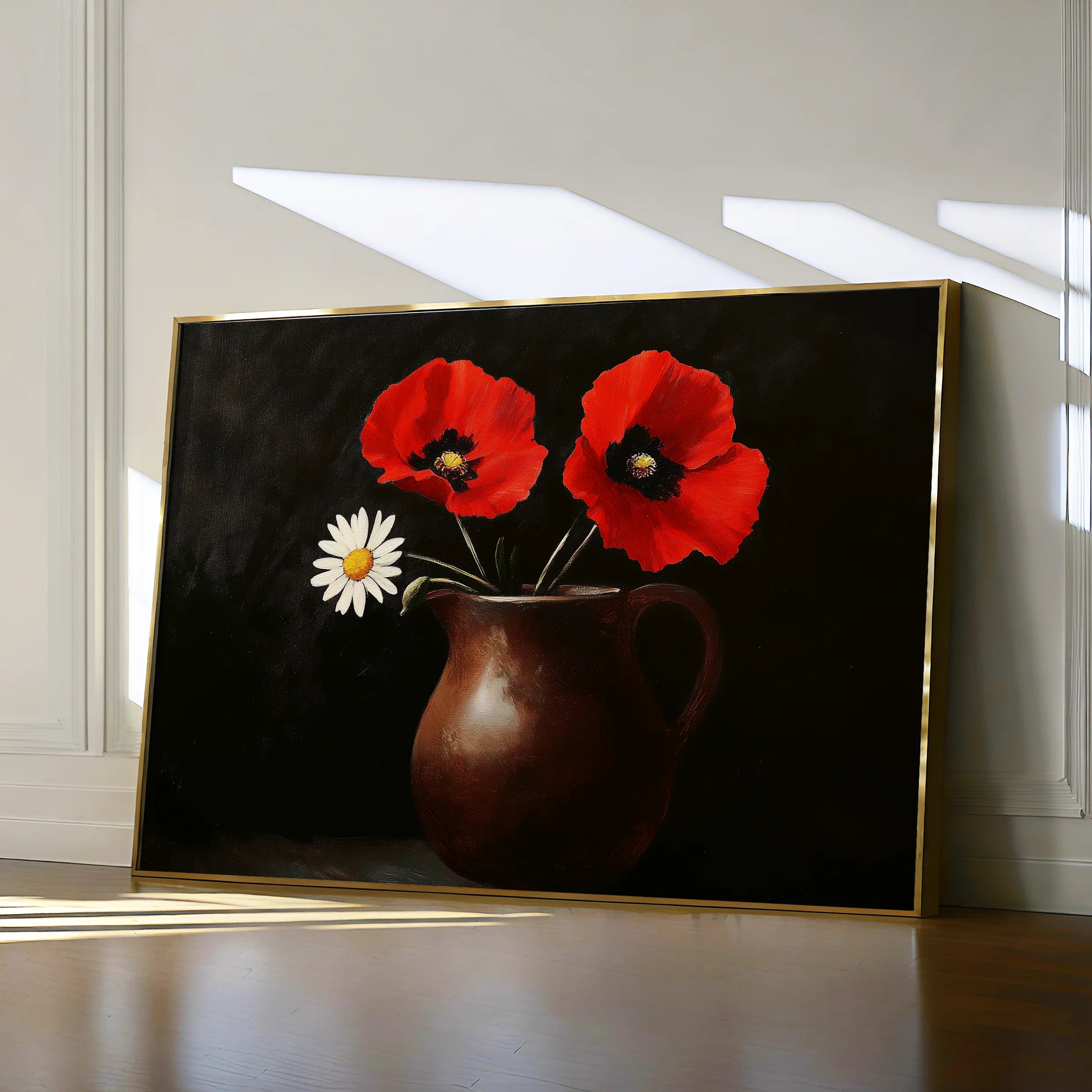 Floral 1189 Canvas Art 60 x 40 cm / Black