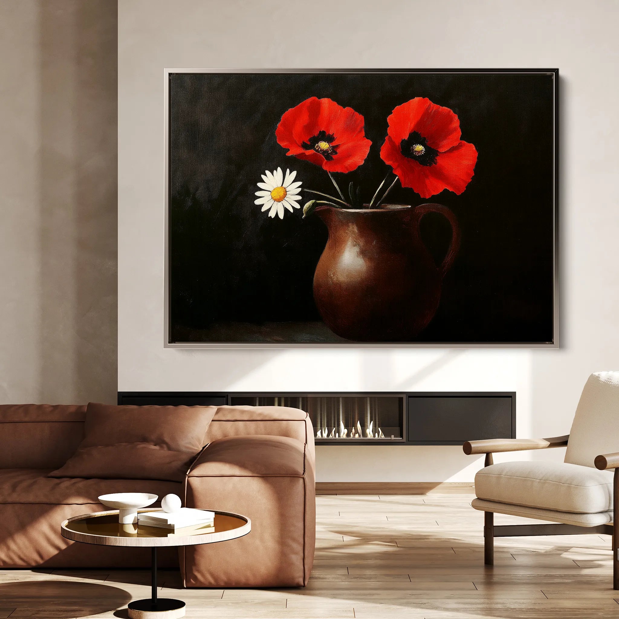 Floral 1189 Canvas Art 60 x 40 cm / Black