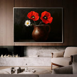 Floral 1189 Canvas Art 60 x 40 cm / Black
