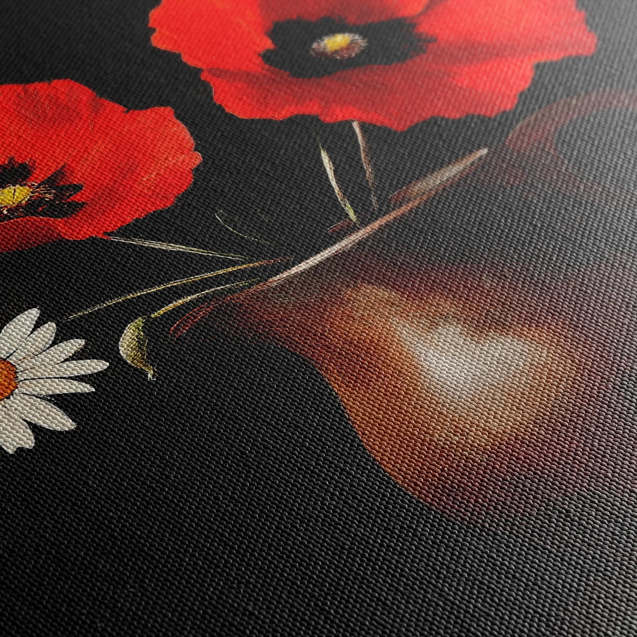 Floral 1189 Canvas Art 60 x 40 cm / Black