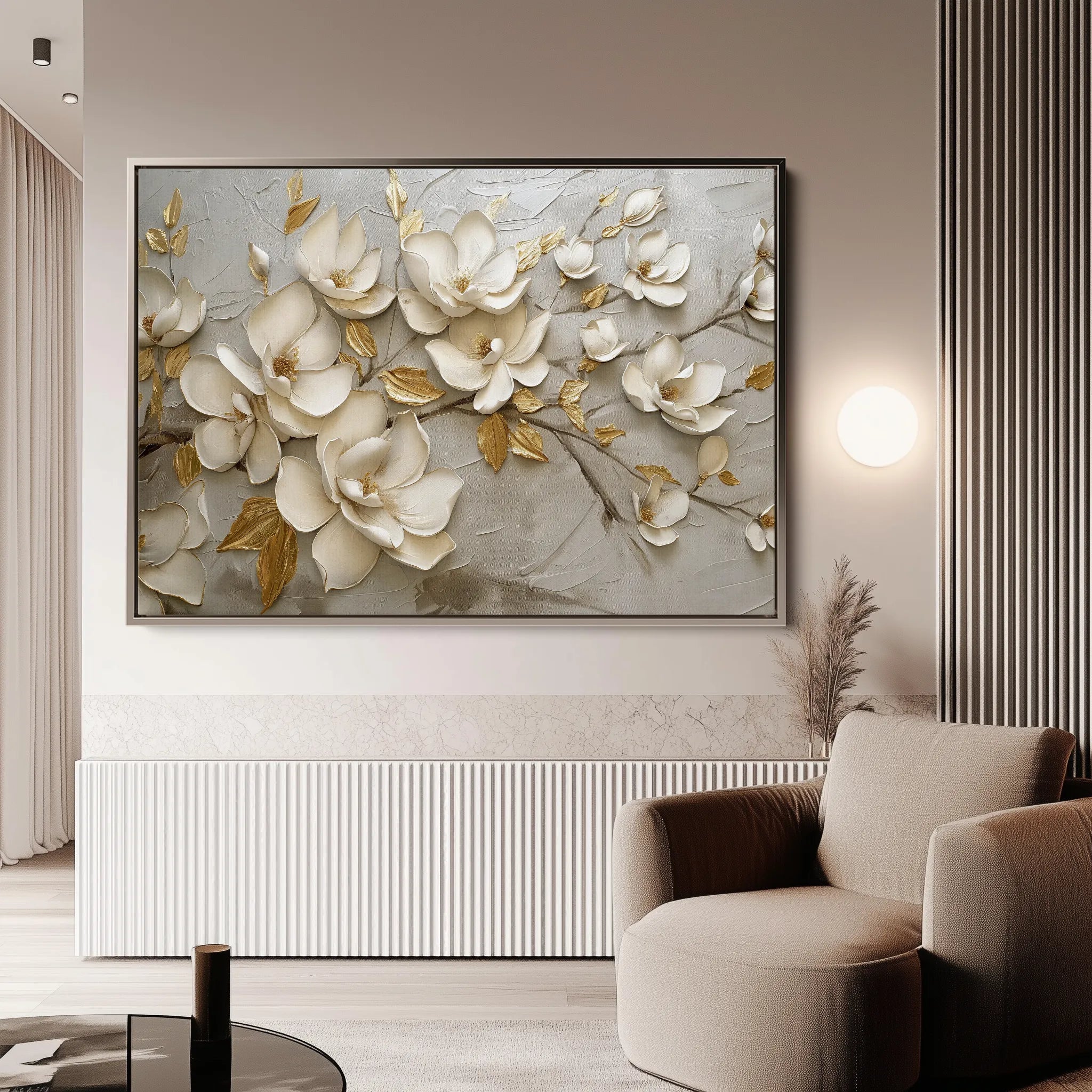 Floral 119 Canvas Art 60 x 40 cm / Black