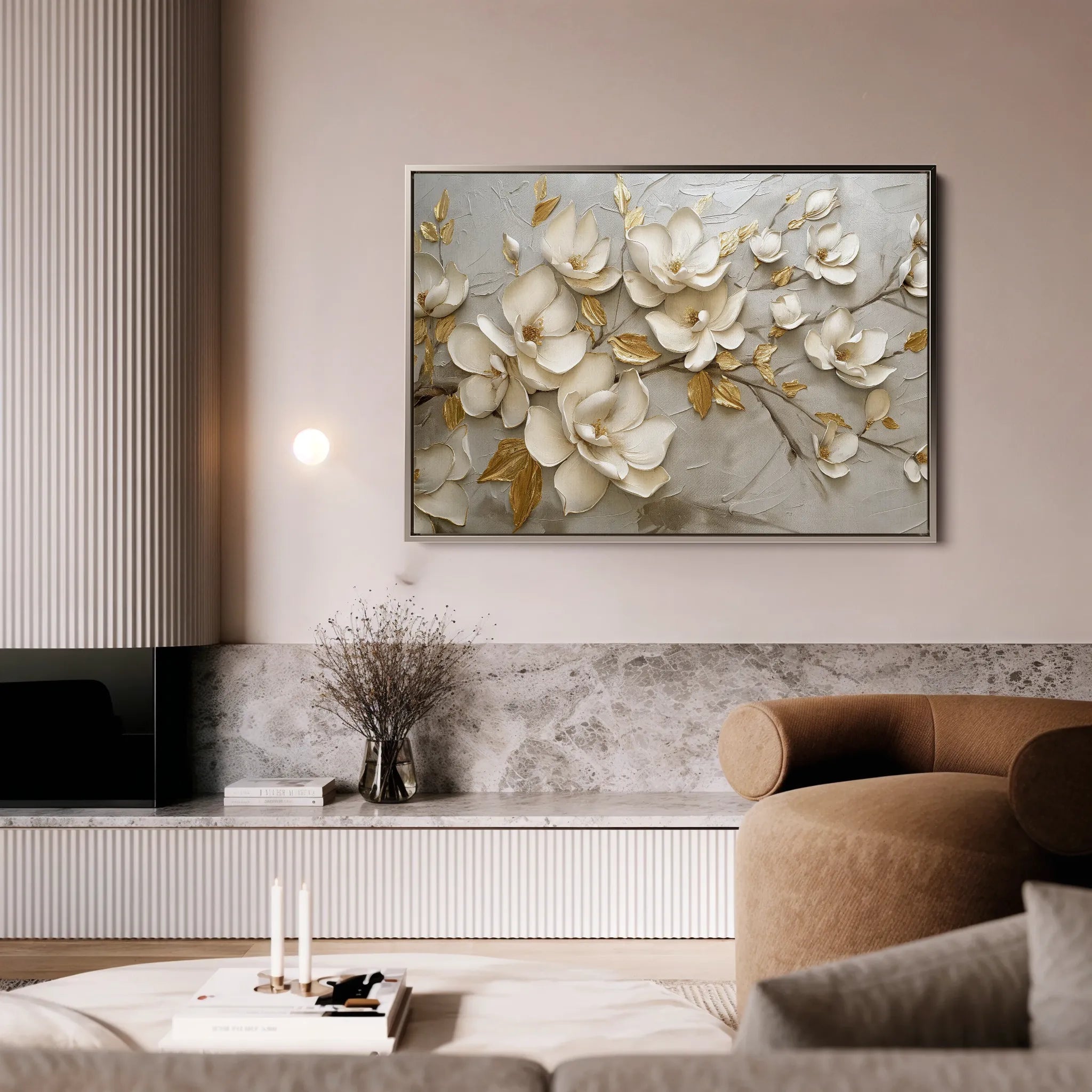 Floral 119 Canvas Art 60 x 40 cm / Black