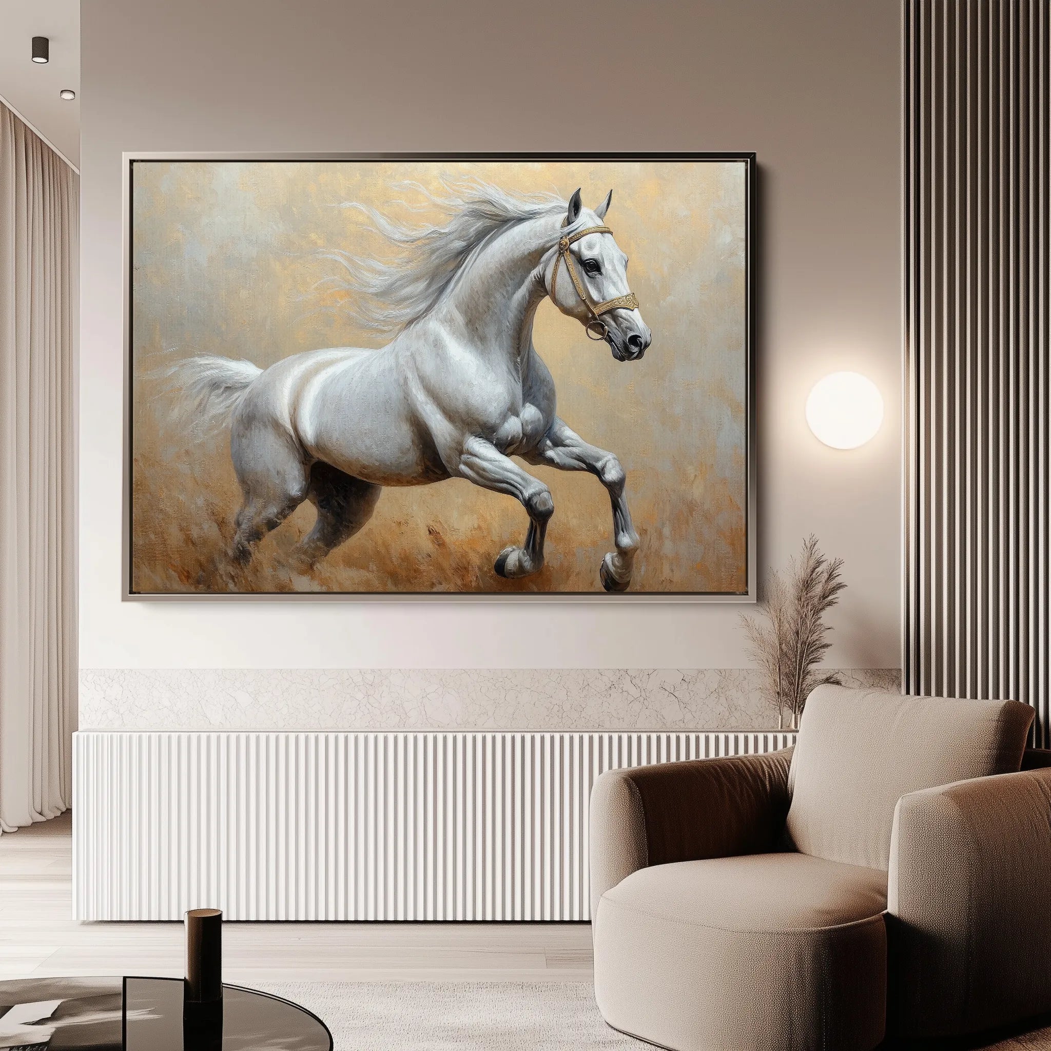 Horses 119 Canvas Art 60 x 40 cm / Black