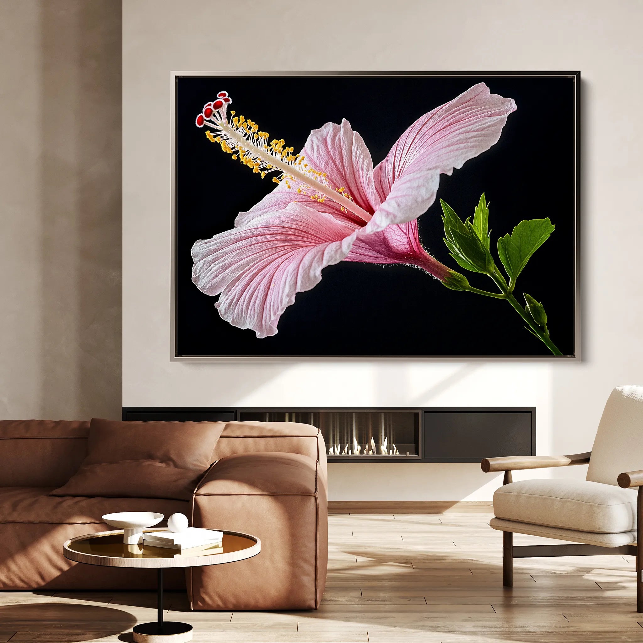 Floral 1190 Canvas Art 60 x 40 cm / Black