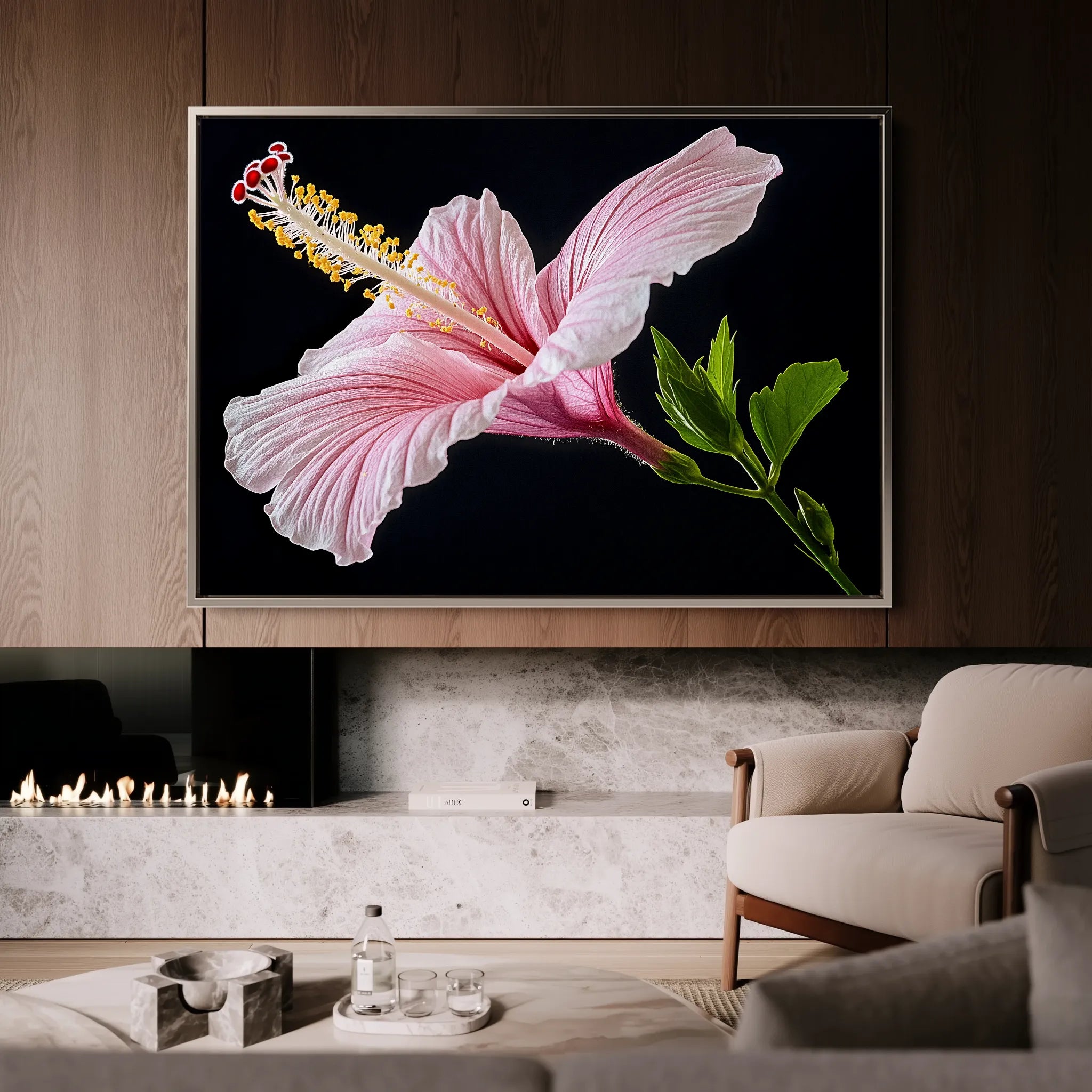 Floral 1190 Canvas Art 60 x 40 cm / Black