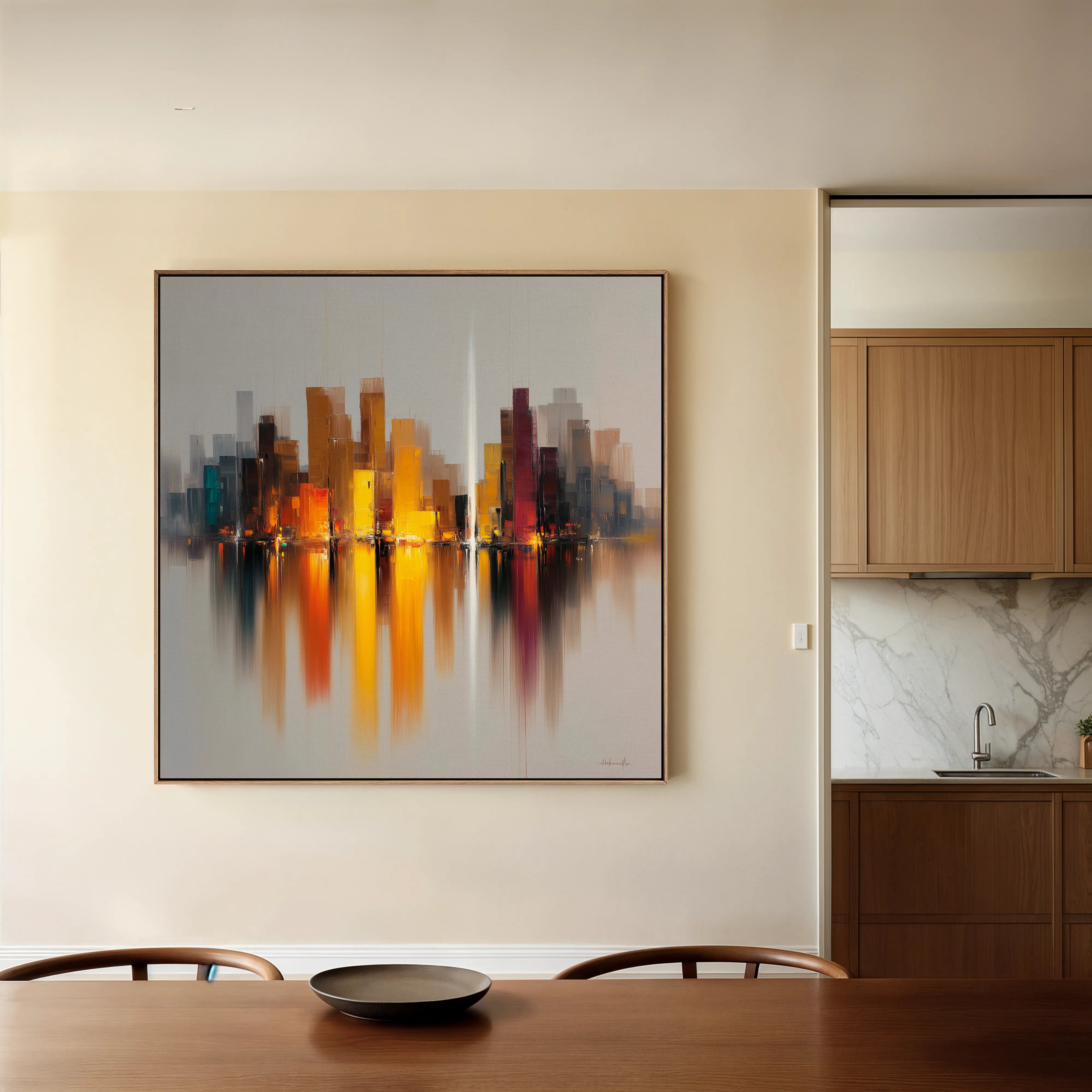 Abstract 1191 Canvas Art 60 x 60 cm / Black